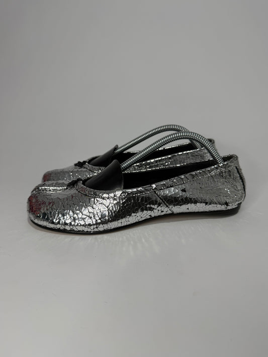Maison Margiela Silver Tabi Mirror Ballerina Flats Size 36 EU/ 6 US