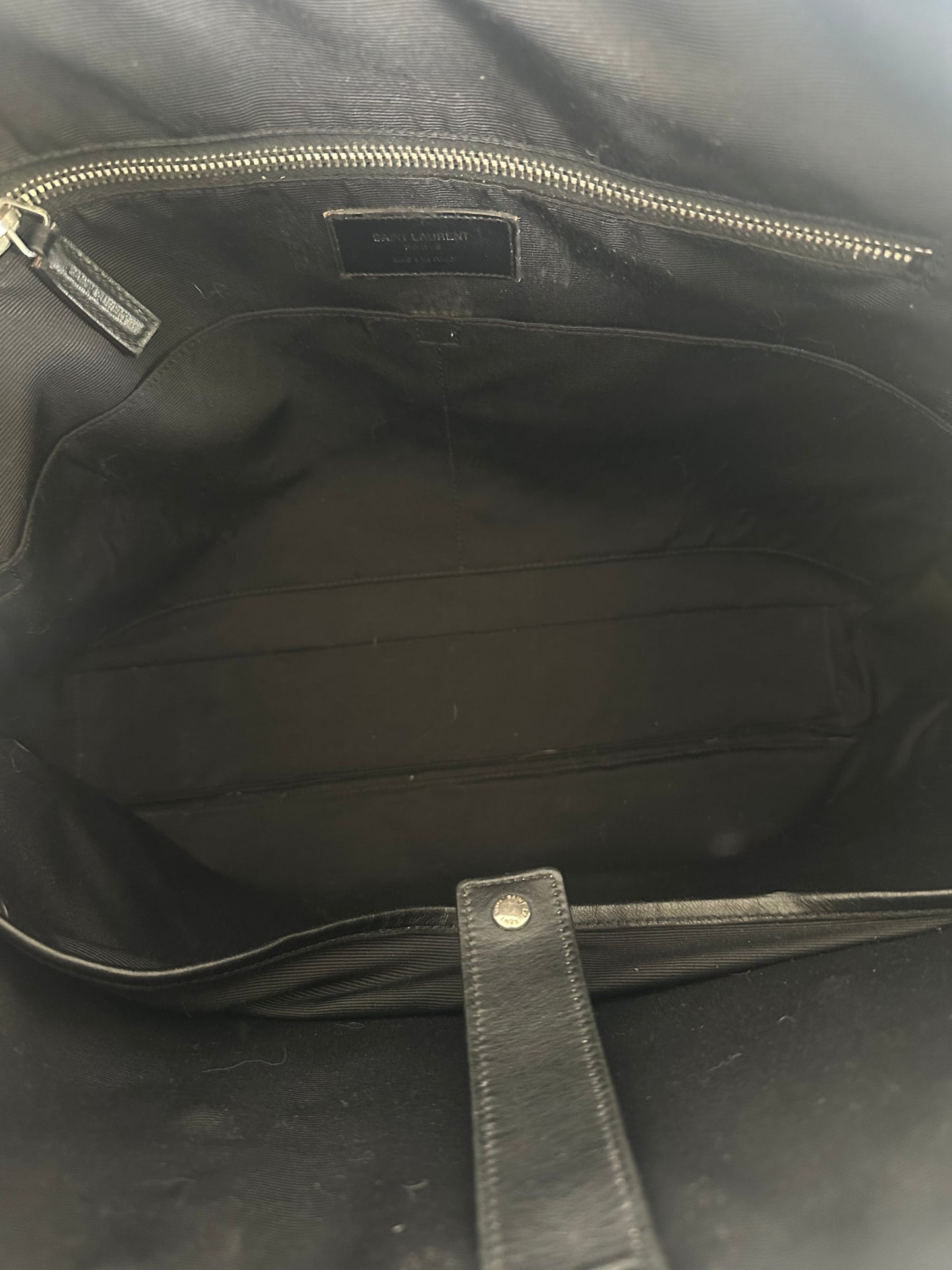 SAINT LAURENT Black Leather Museum Briefcase