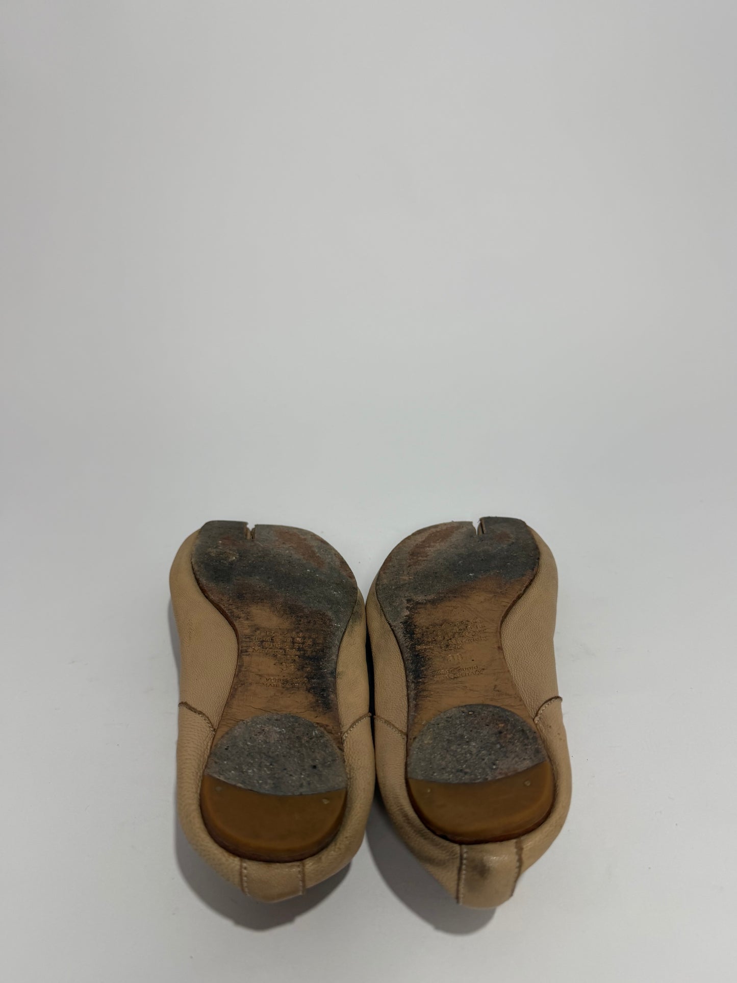 Maison Margiela Tabi Ballet Flats Beige Leather Split-Toe EU 38