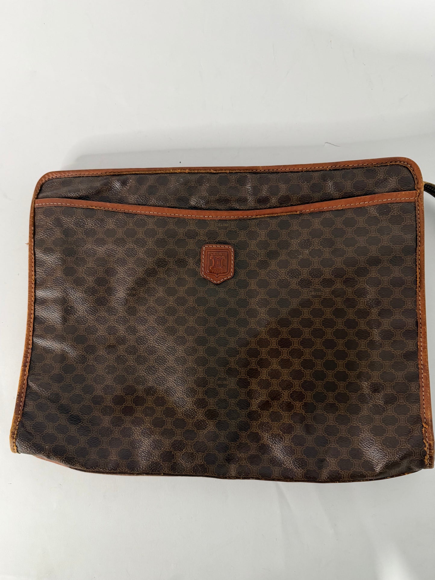 Vintage Celine Brown Macadam Clutch
