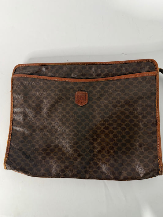 Vintage Celine Brown Macadam Clutch