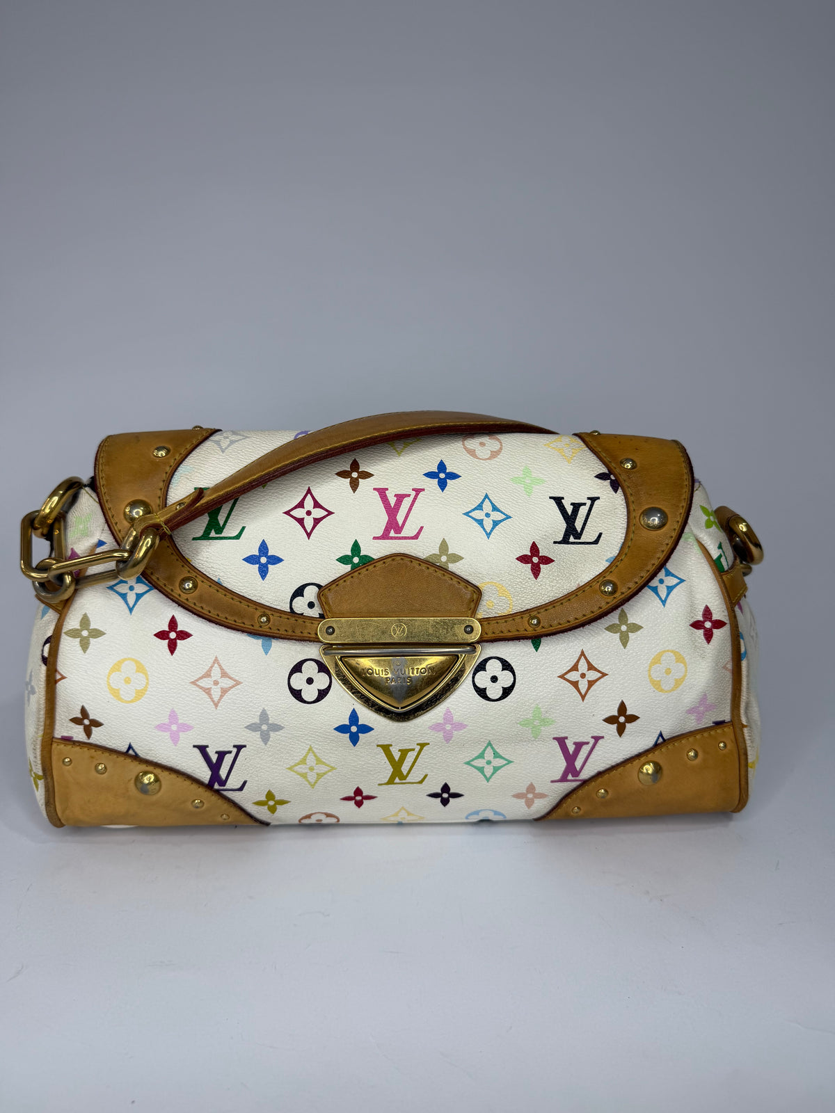 Louis Vuitton White Mulitcolore Monogram Beverly MM