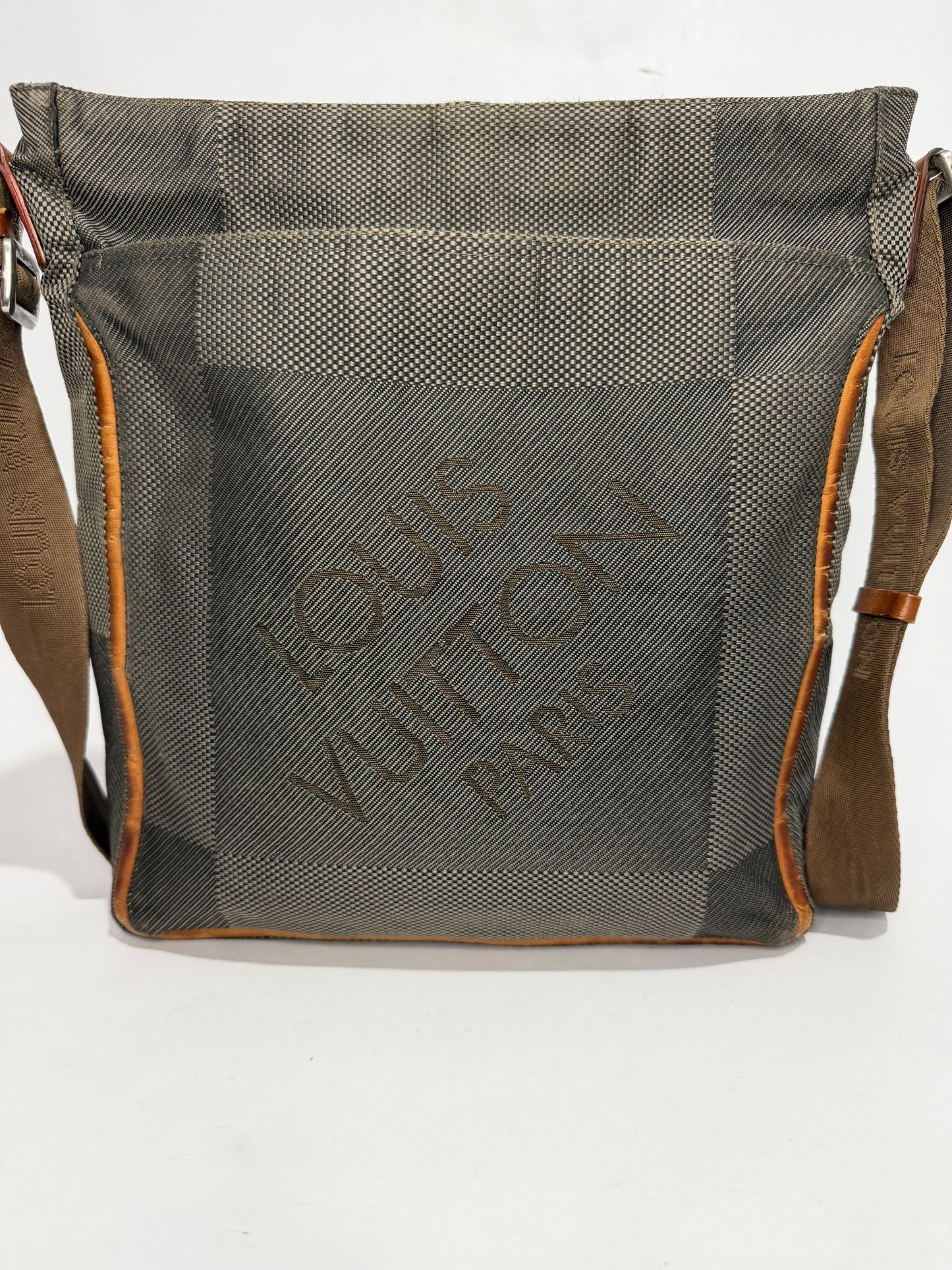 LOUIS VUITTON
Terre Damier Geant Vertical Messenger Bag