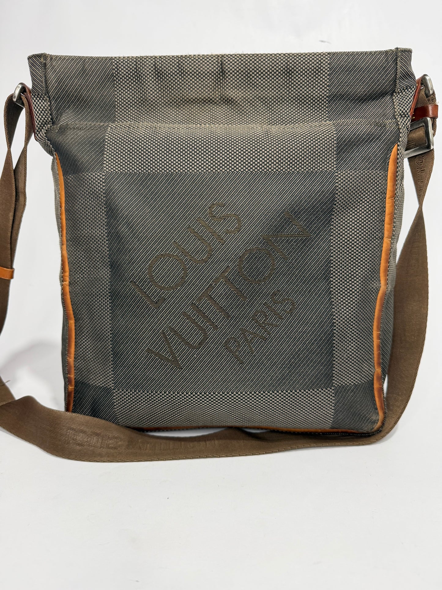 LOUIS VUITTON
Terre Damier Geant Vertical Messenger Bag