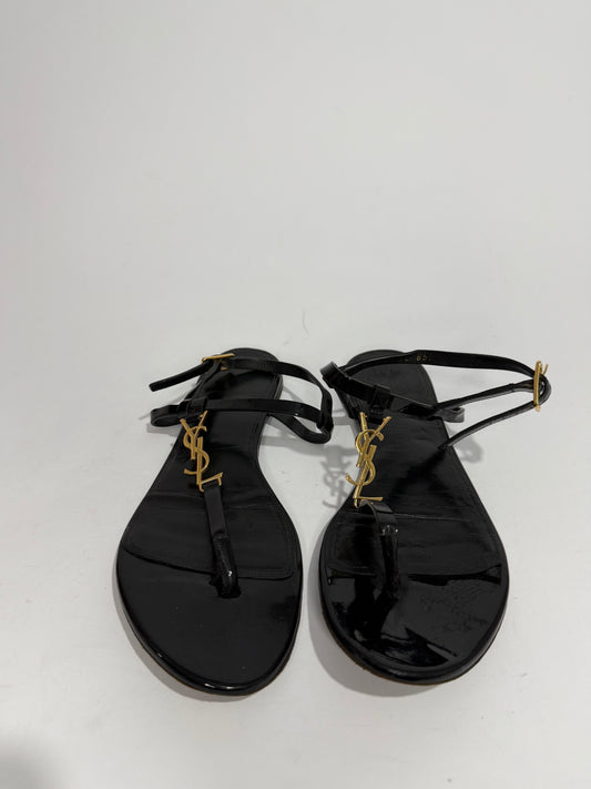 SAINT LAURENT CASSANDRA SANDALS IN PATENT LEATHER SIZE 39 EU/ 9 US