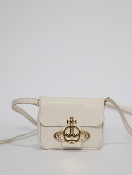 Vivienne Westwood White Leather Crossbody Bag