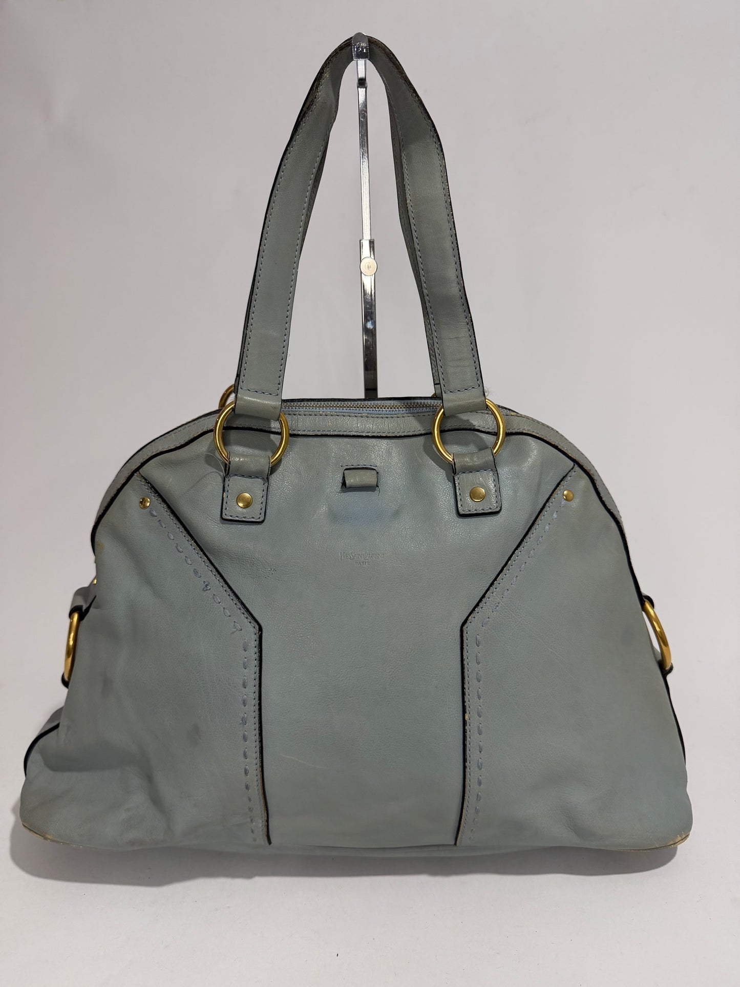 YVES SAINT LAURENT
Blue Leather Large Muse Bag