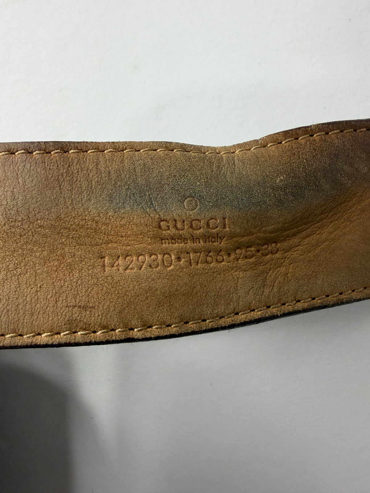 Gucci Brown Leather and Canvas Web Interlocking G Buckle Belt