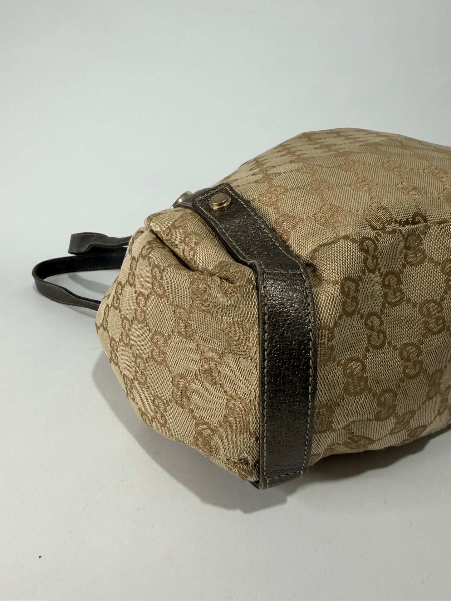 Gucci Beige/Grey GG Canvas and Leather Abbey Tote