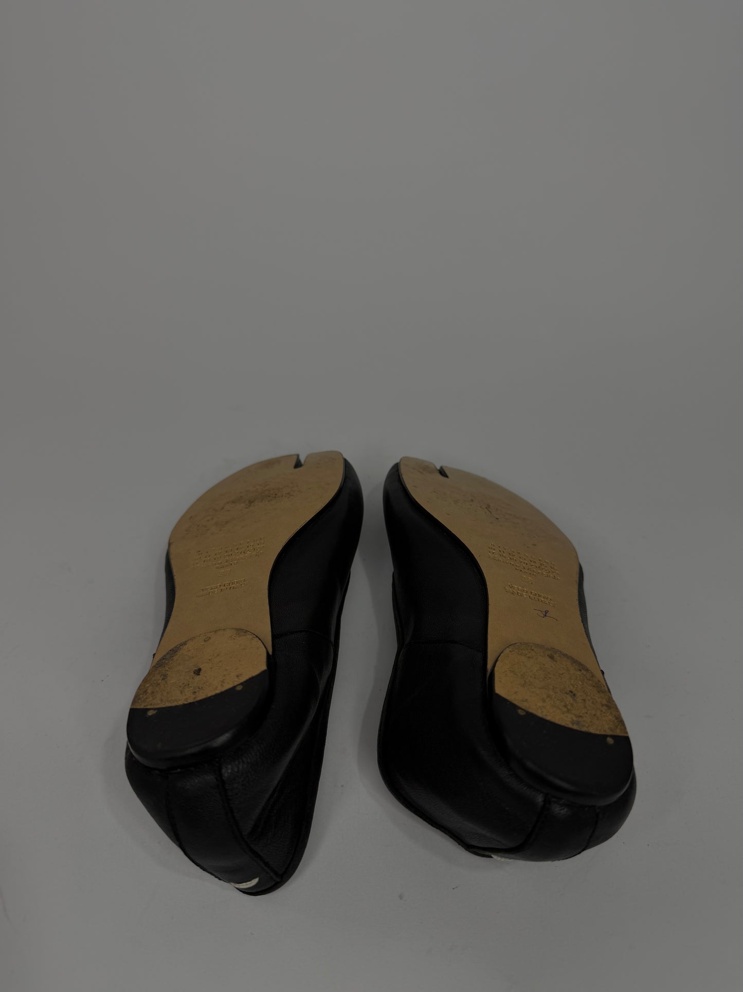 Maison Margiela Tabi Ballet Flats Black Leather Split-Toe EU 39