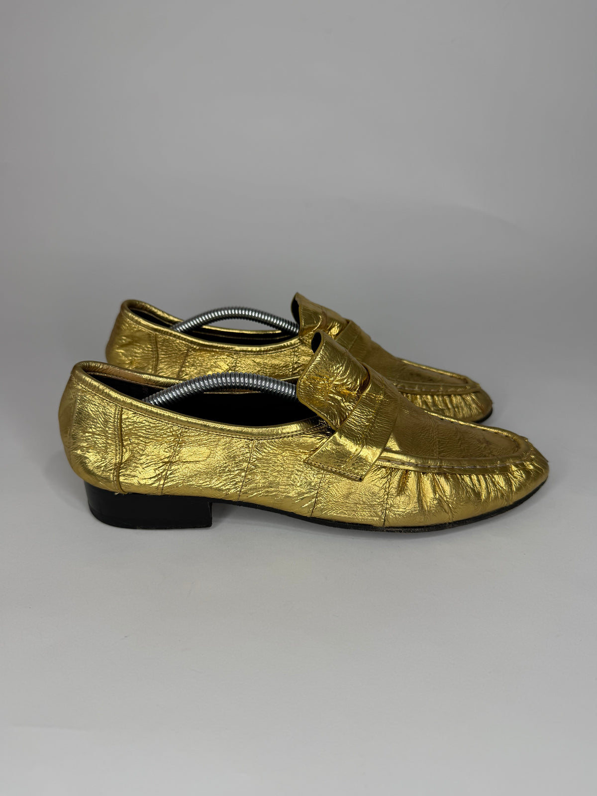 The Row Gold
Eel Skin Loafers 
Women's Size 39 EU/9 US / 6 UK