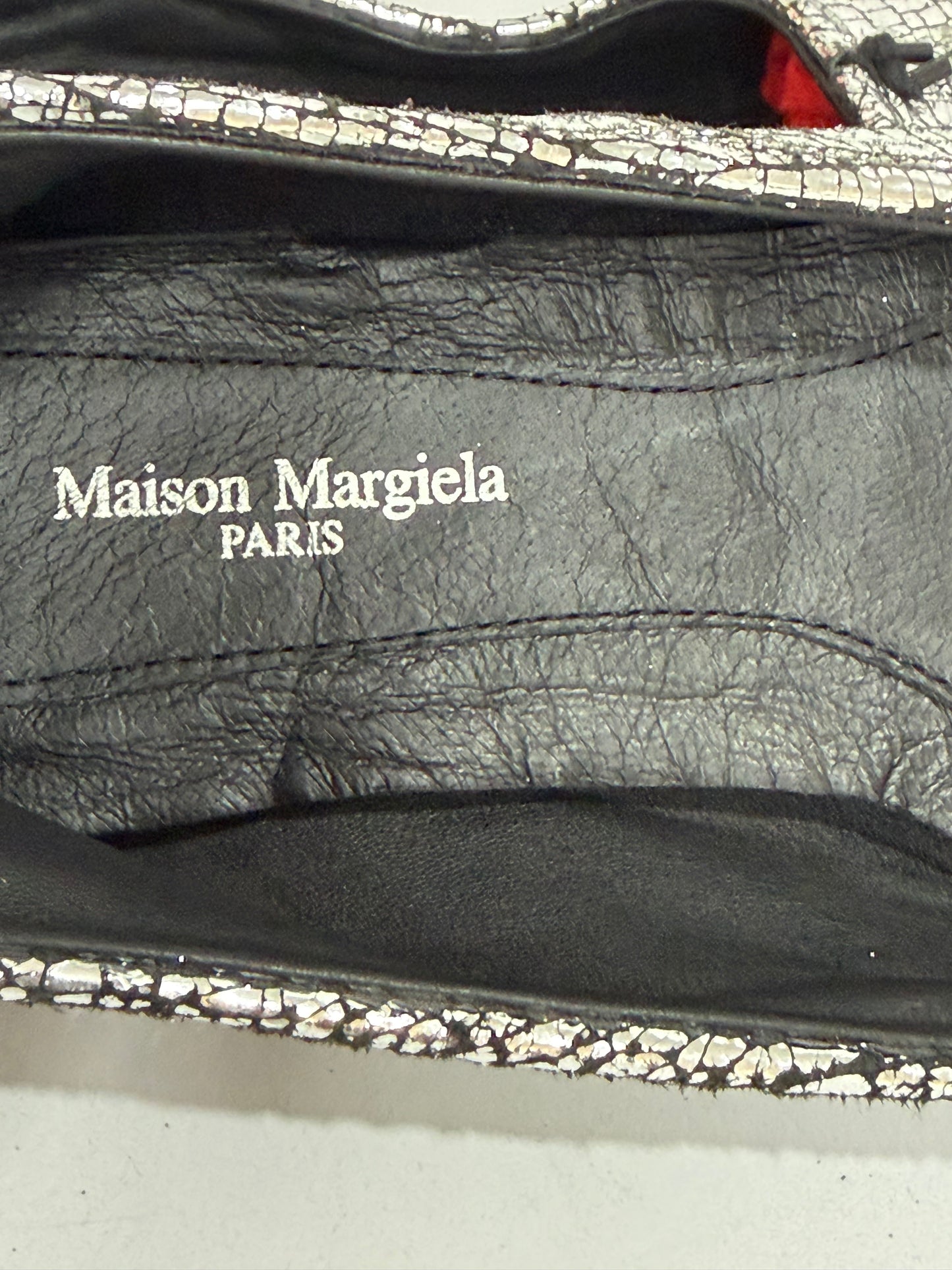 Maison Margiela Silver Tabi Mirror Ballerina Flats Size 37 EU/ 7 Us