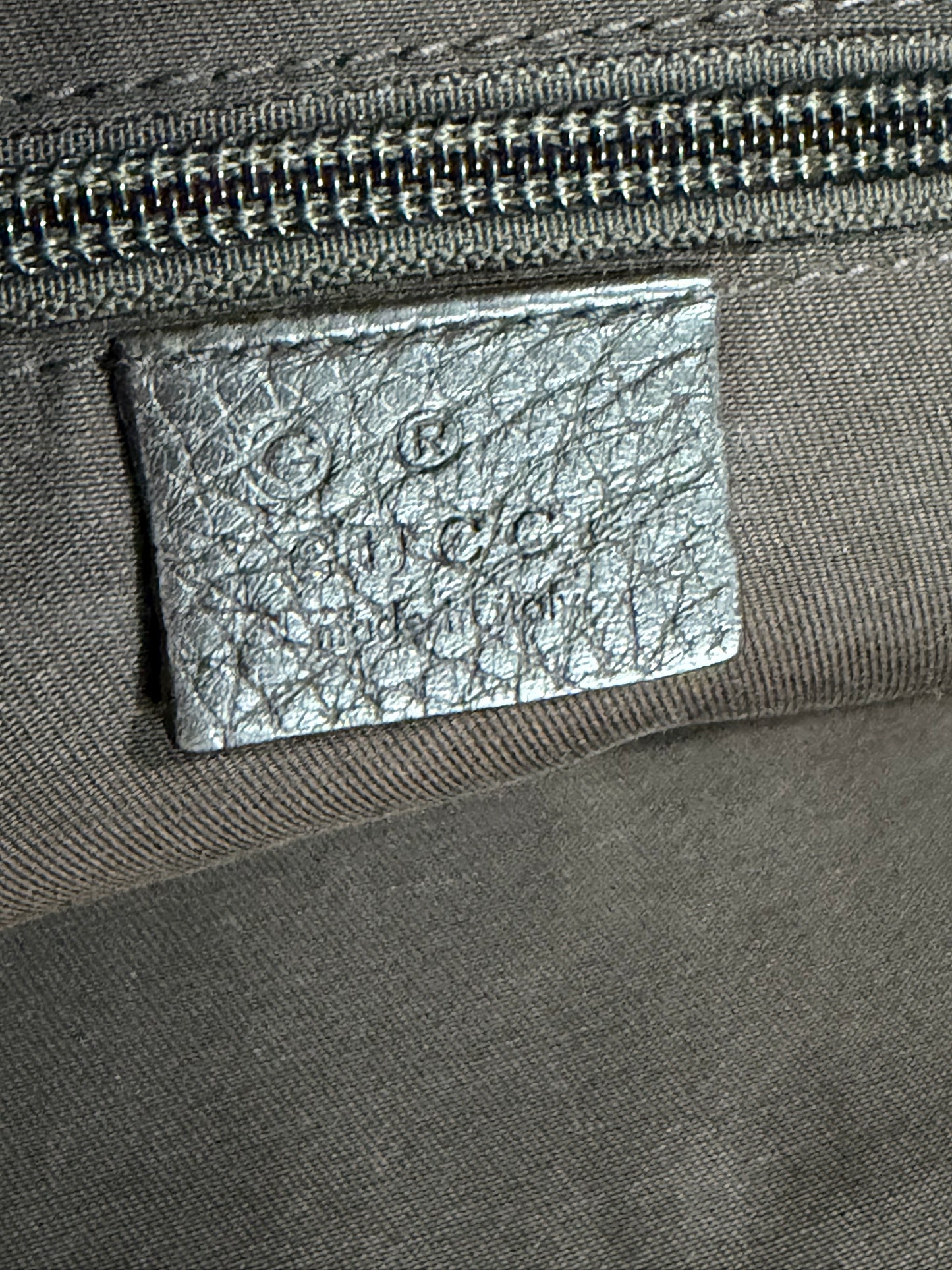 Gucci Dark Brown GG Denim Zip Messenger Bag