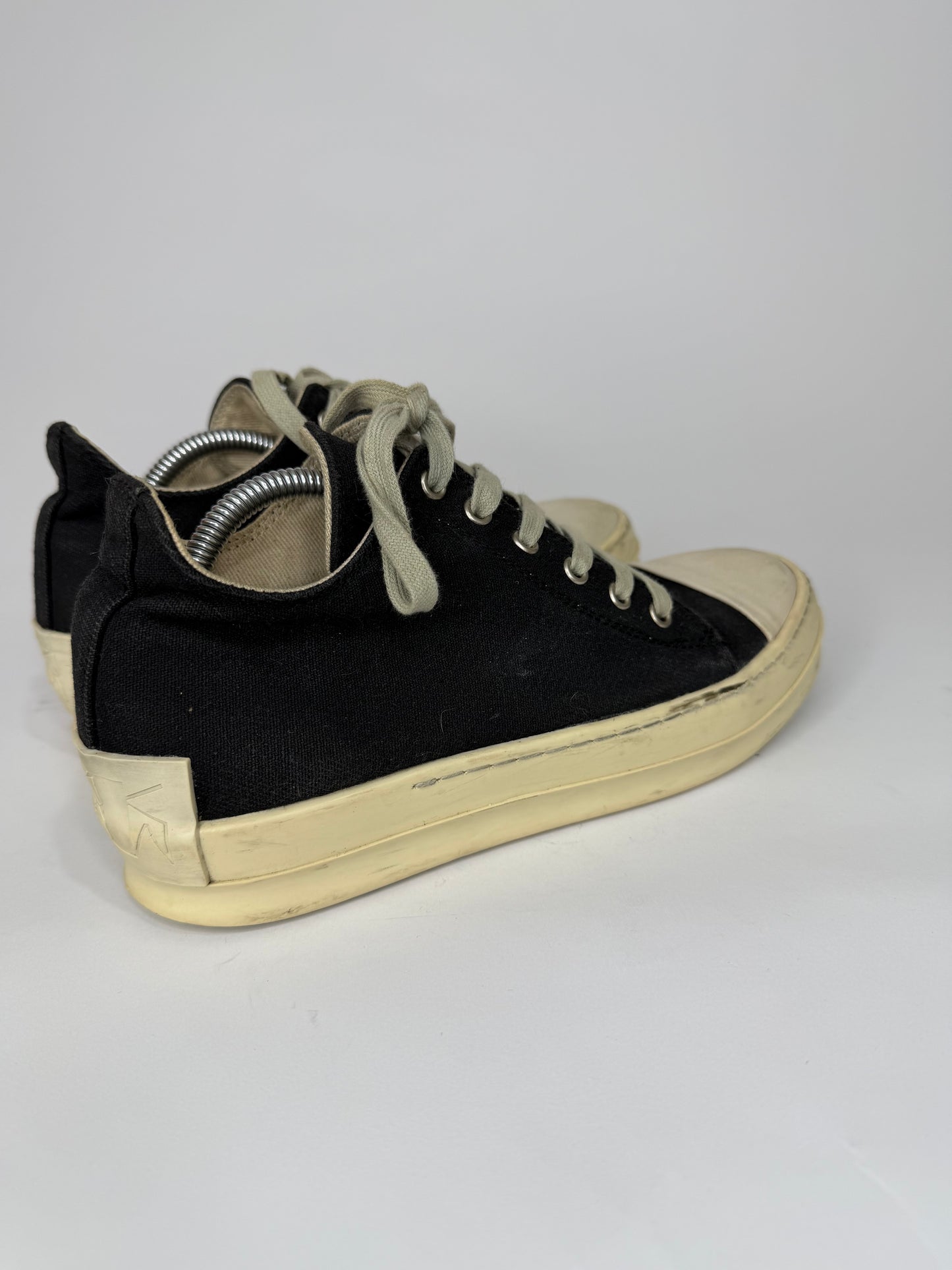 Rick Owens DRKSHDW Black Canvas High-Top Sneakers Size 38