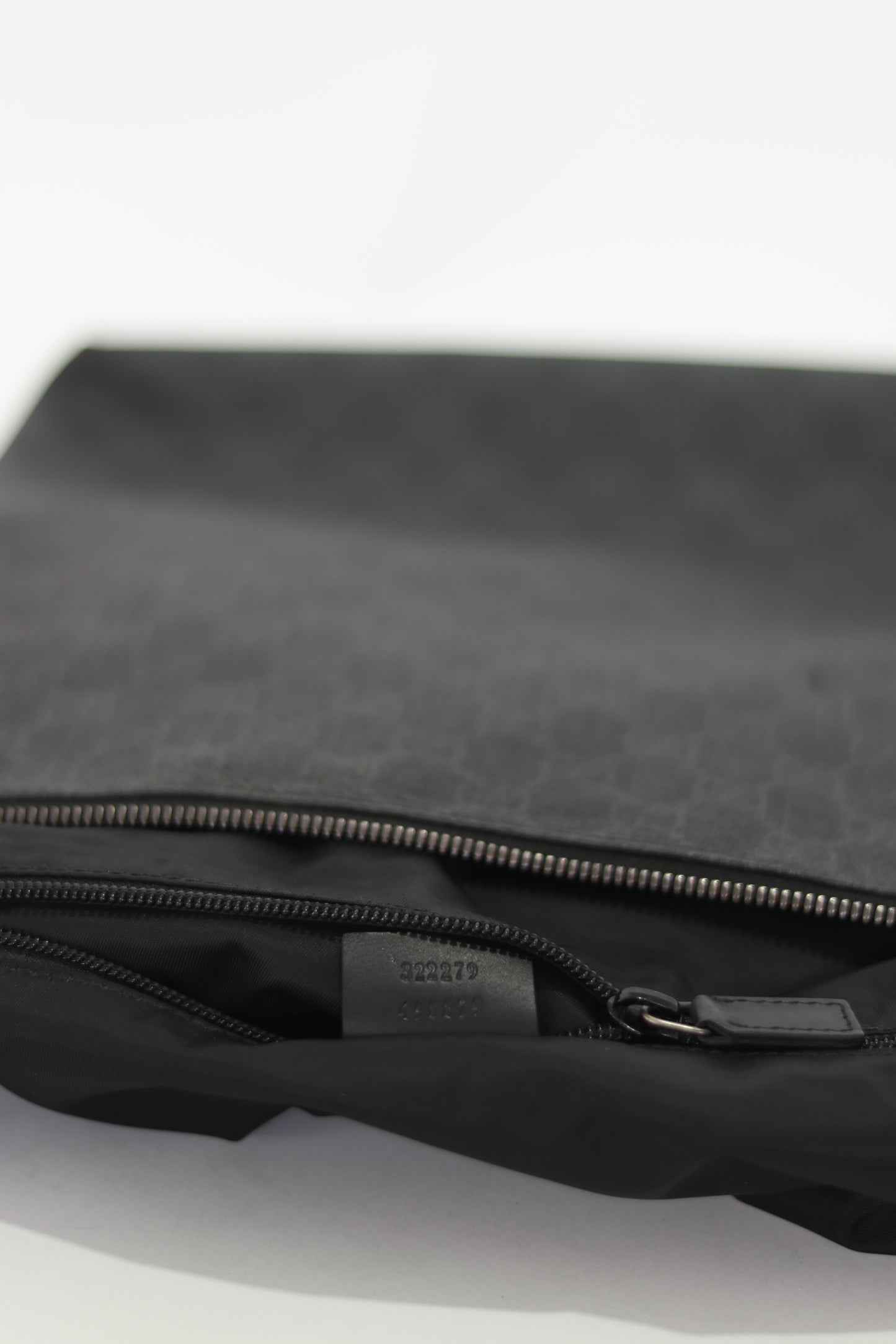 Gucci Front Zip Flat Messenger Bag GG Coated Canvas Medium
