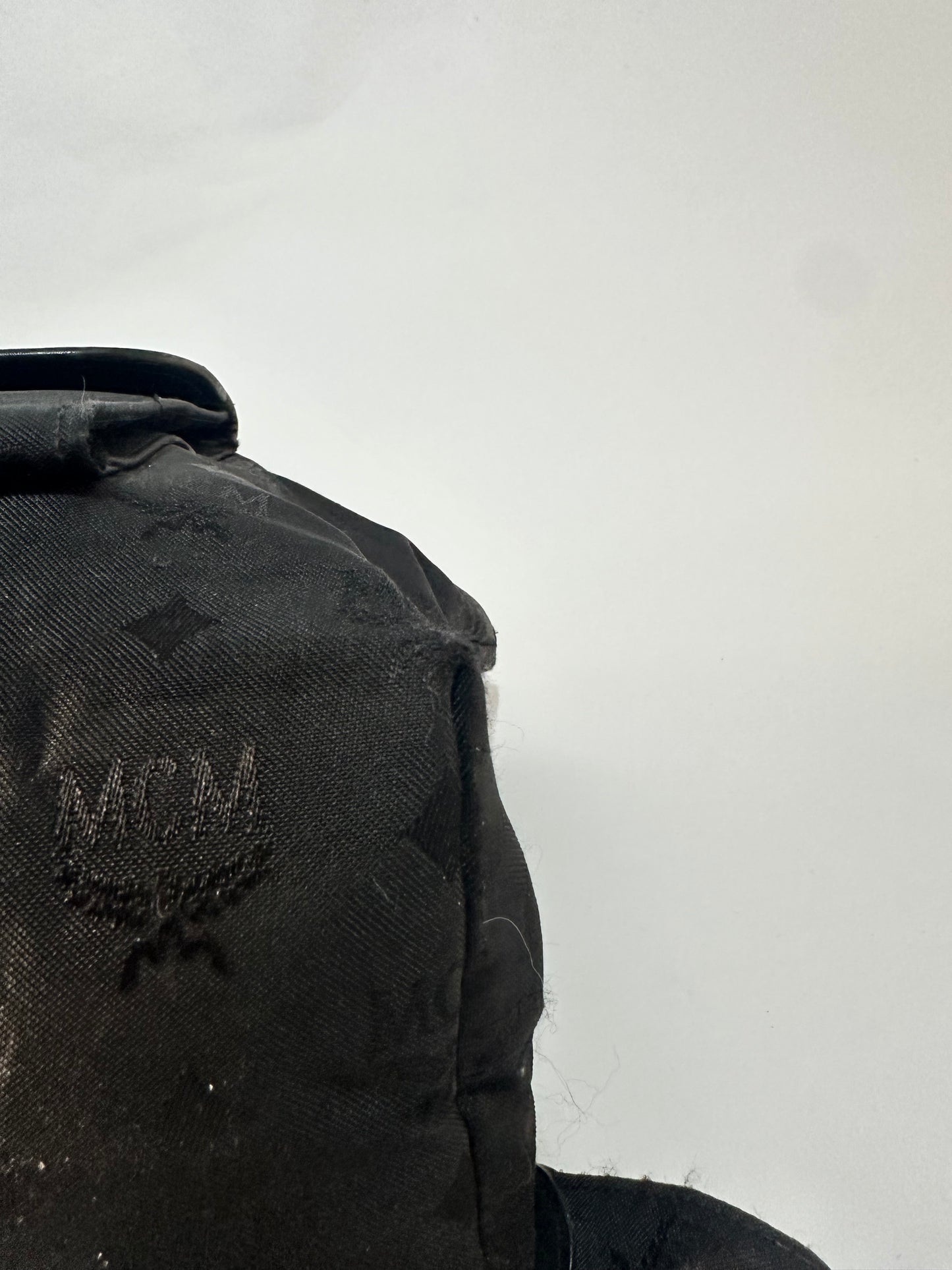 MCM Black Nylon and Leather Drawstring Backpack