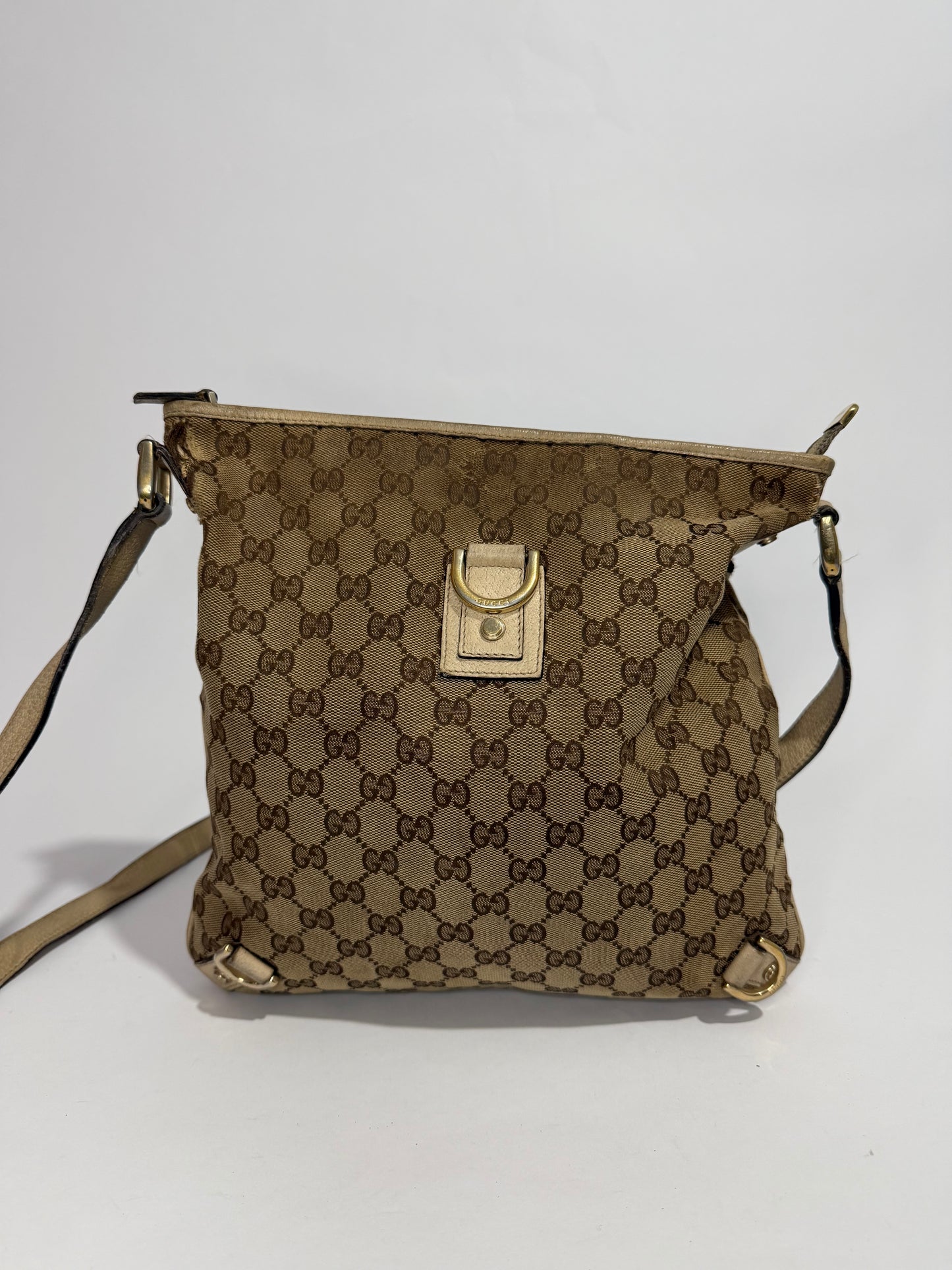 Gucci Brown/Beige GG Canvas Abbey D-Ring Handbag
