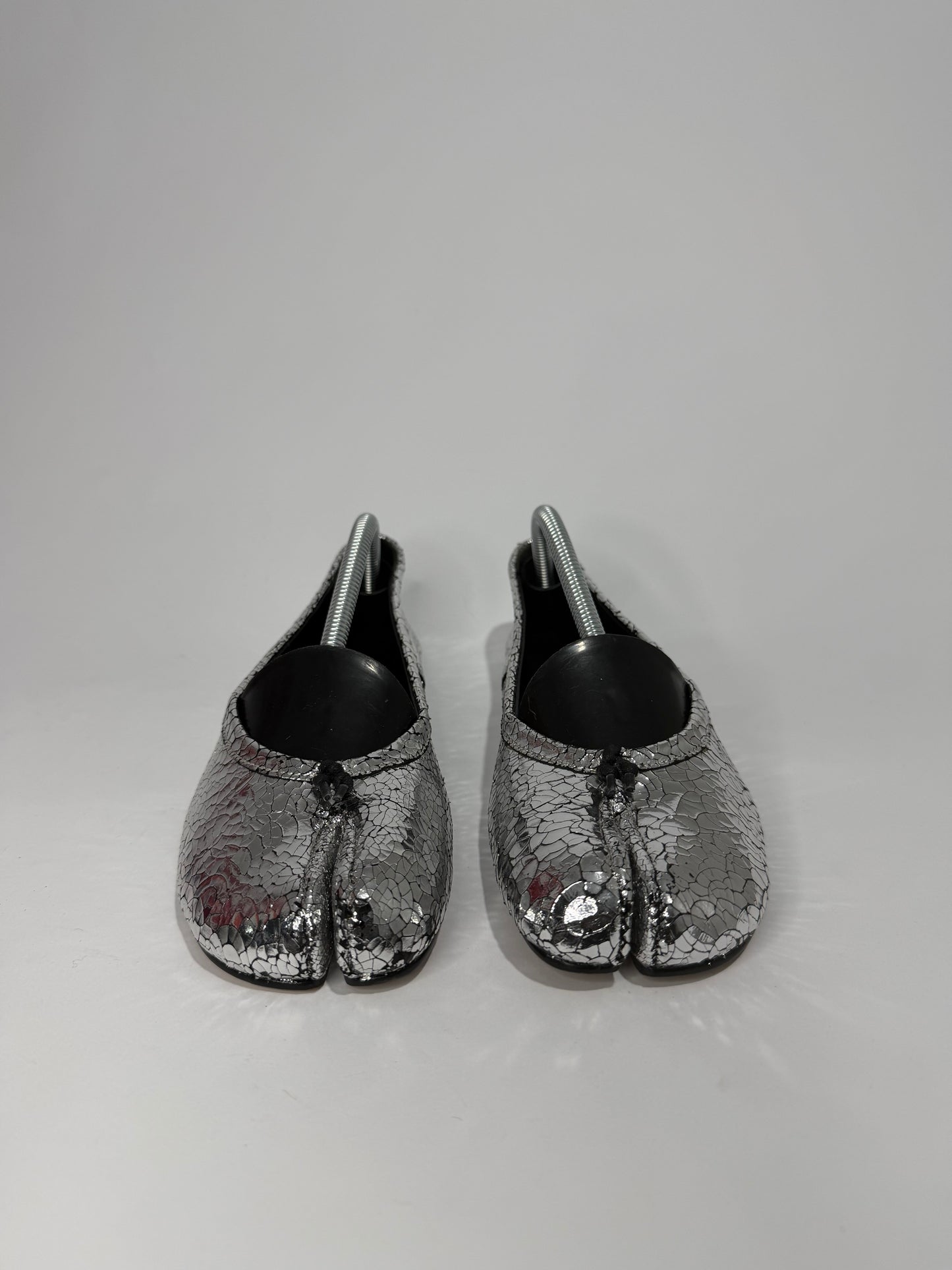 Maison Margiela Silver Tabi Mirror Ballerina Flats Size 36 EU/ 6 US