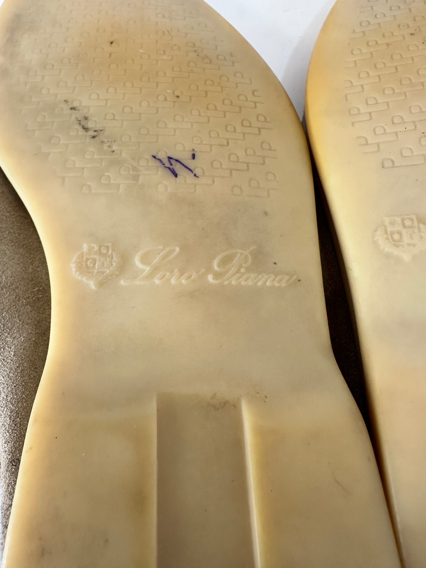 Loro Piana Beige Suede Summer Charms Walk Loafers Size 37