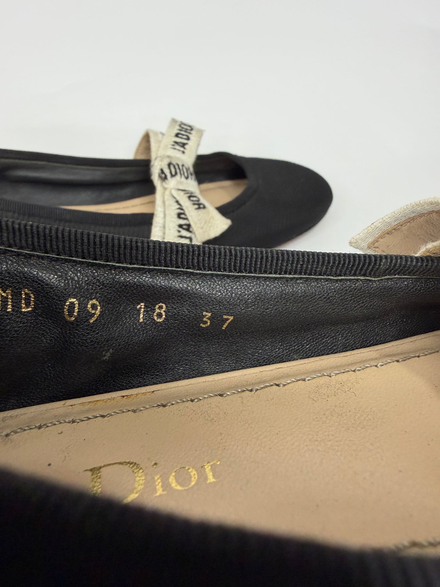 Dior Black Technical Fabric Miss J'Adior Ballerina Flats Size