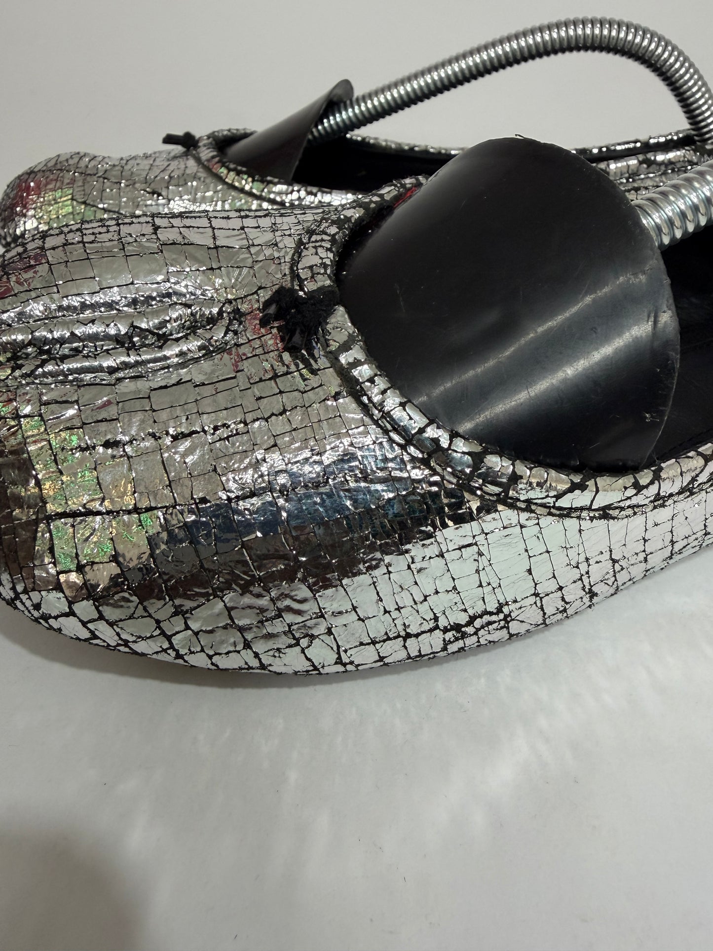 Maison Margiela Silver Tabi Mirror Ballerina Flats Size 37 EU/ 7 Us