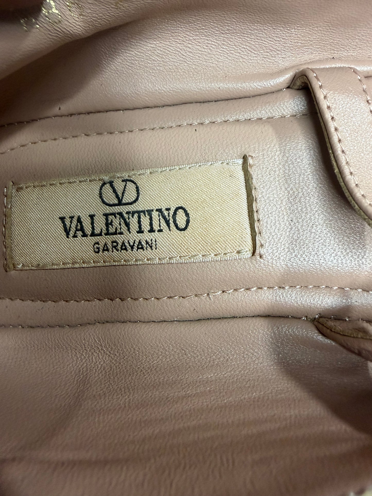 Valentino Garavani Rockstud Satin Ballet Flats Nude Size 39 EU/ 9 US