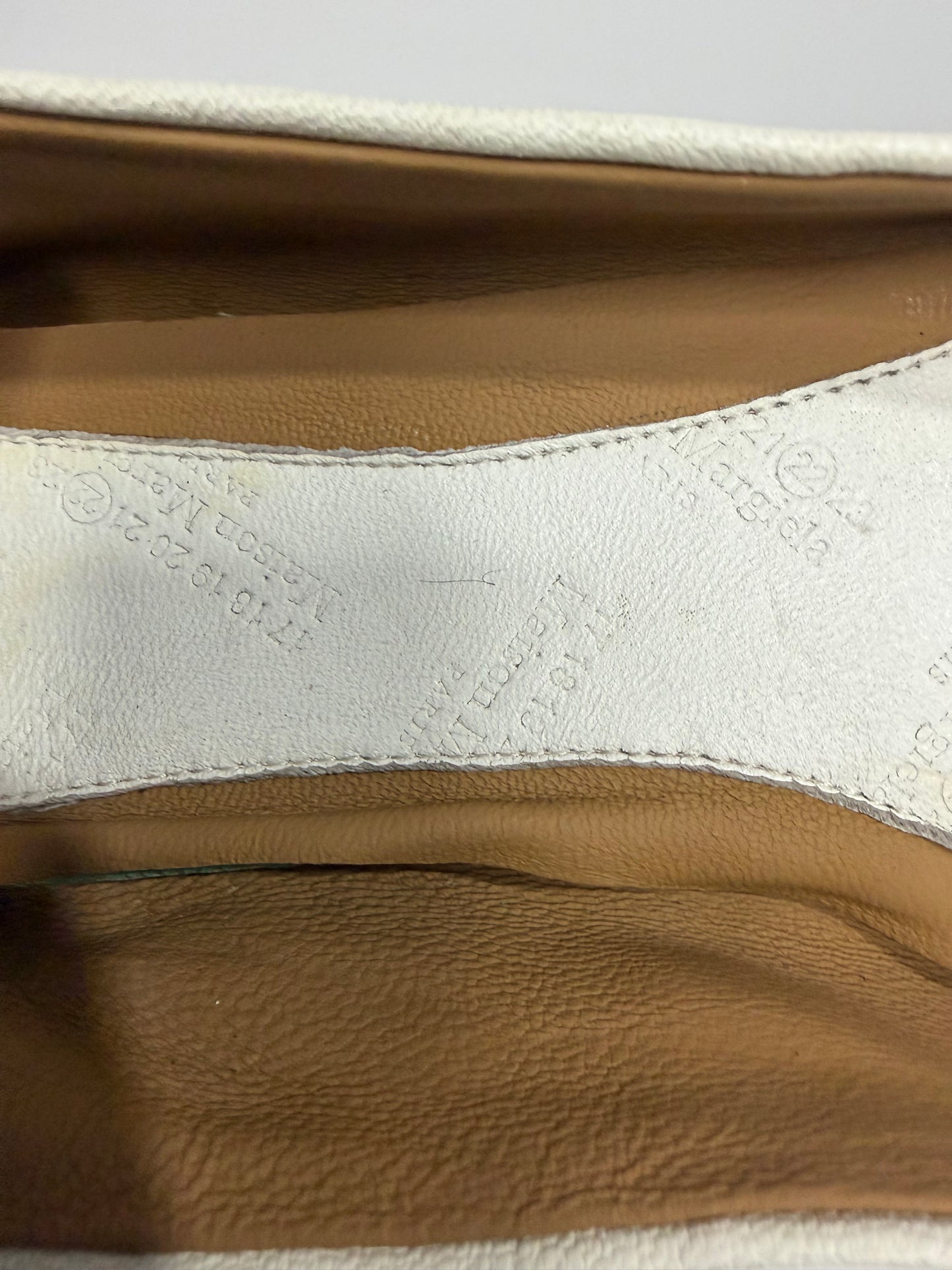Maison Margiela Tabi Ballet Flats Ivory Leather Split-Toe EU 39
