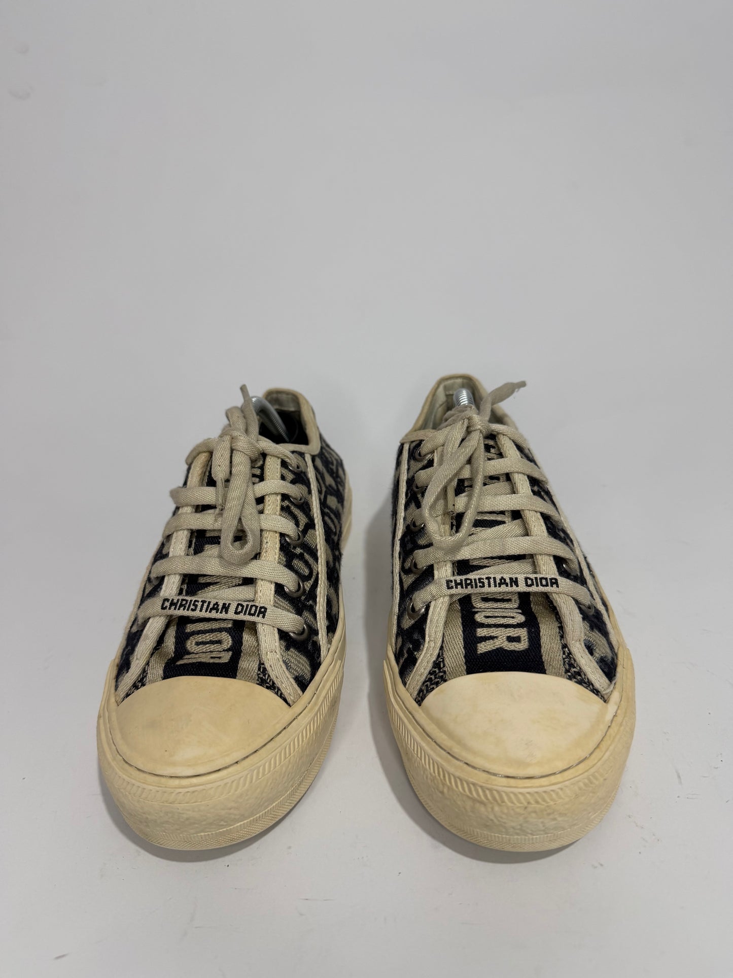 Dior Beige/Deep Blue Oblique Canvas Walk'n'Dior Low Top Sneakers Size 37 EU/ 7 US/ 4 UK