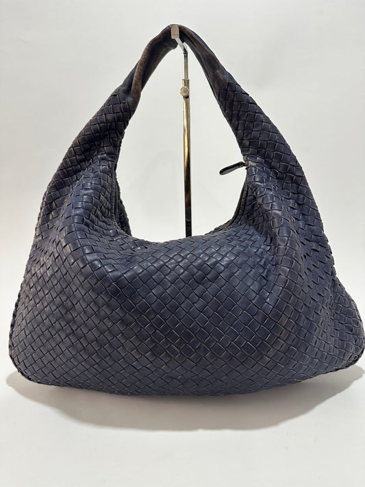 Bottega Veneta Blue Intrecciato Leather medium Veneta Hobo