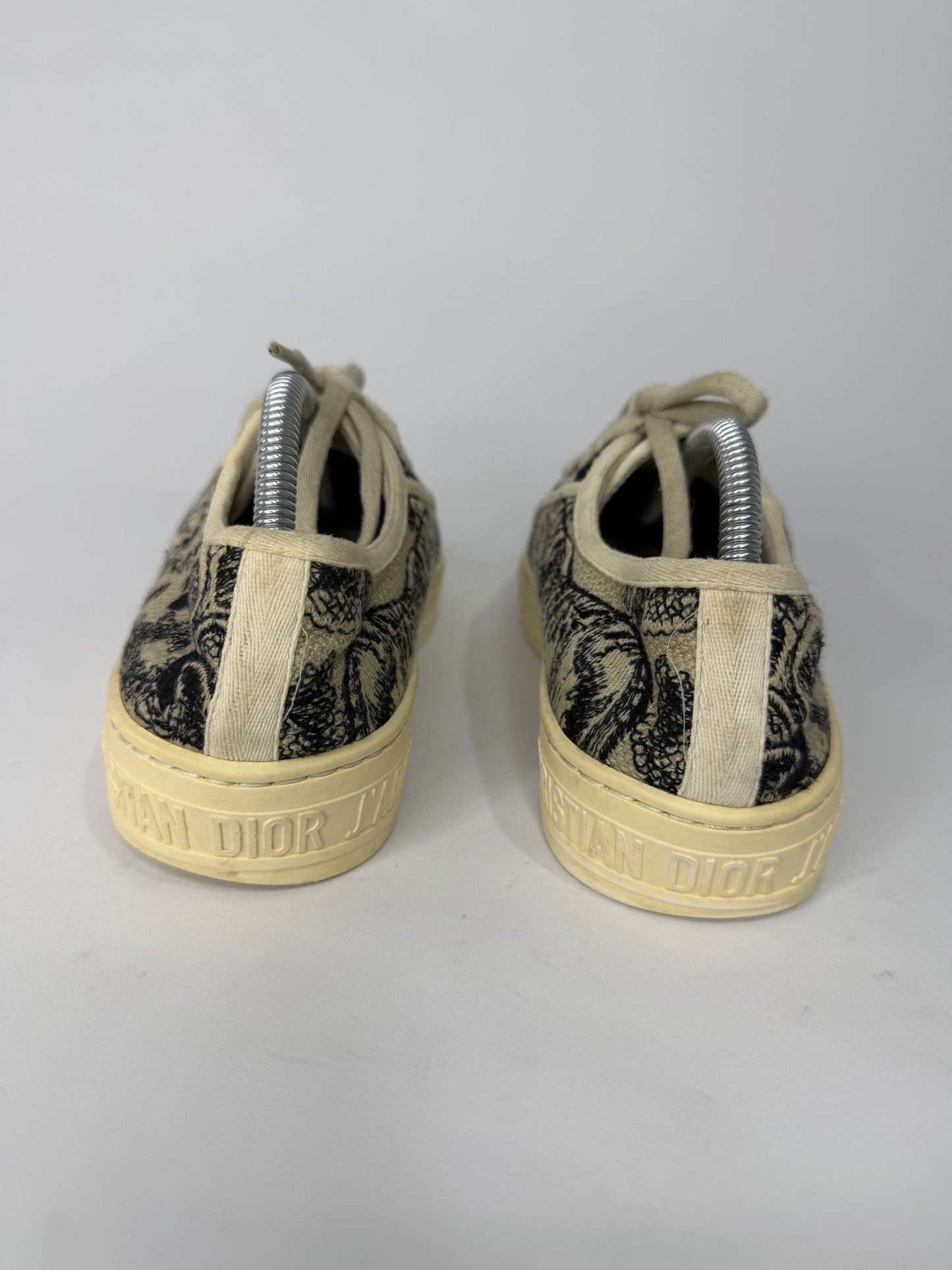 Dior Walk'n'Dior Navy Black/Beige Jacquard Low Top Sneakers Size 36 EU/ 6 US