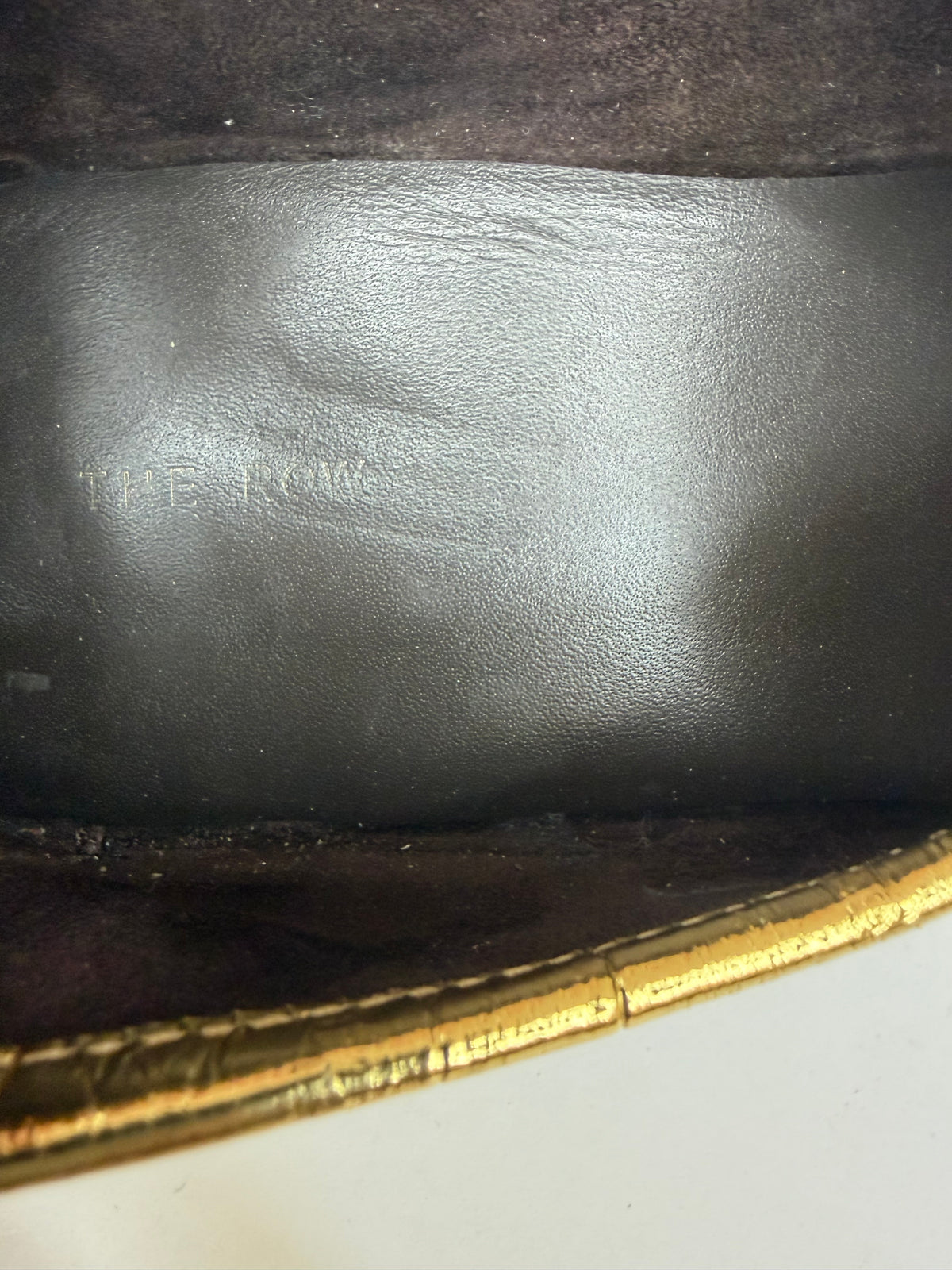 The Row Gold
Eel Skin Loafers 
Women's Size 36 EU/6 US / 3 UK