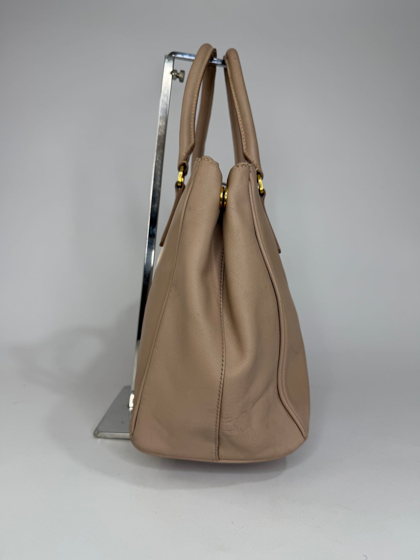 Prada Pink Saffiano Lux Leather Large Galleria Double Zip Tote