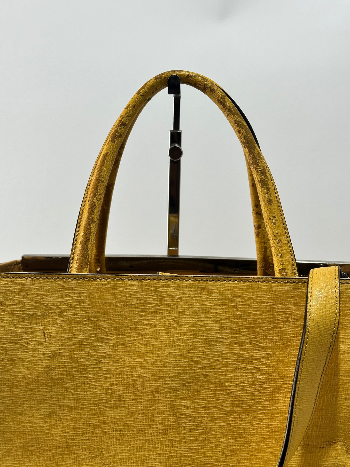 Fendi Yellow Leather Medium 2jours Tote