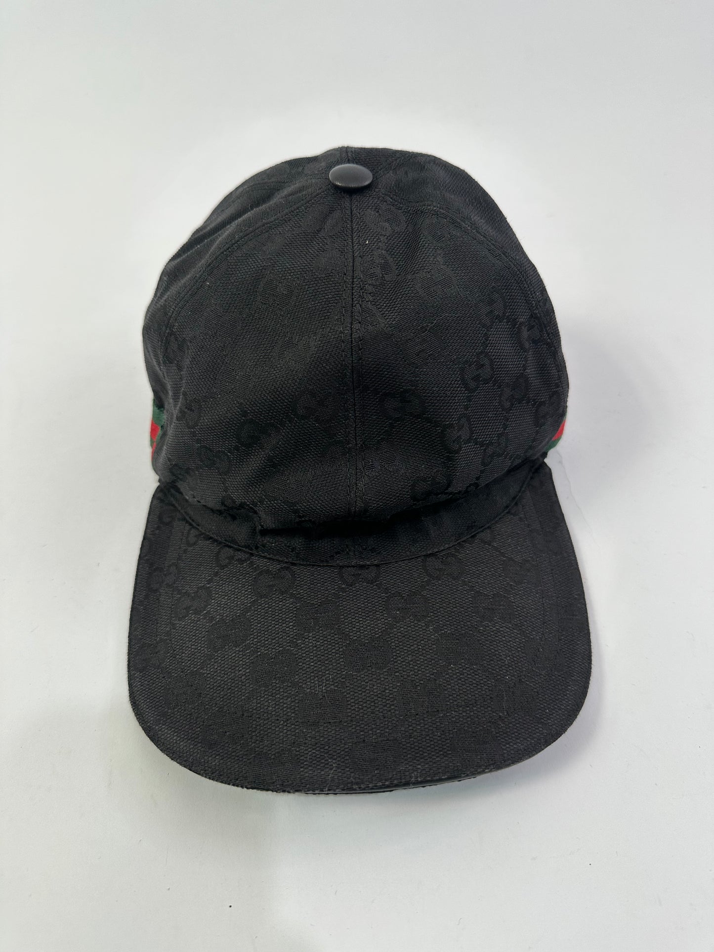 GUCCI 
Monogram Web Baseball Hat S Black