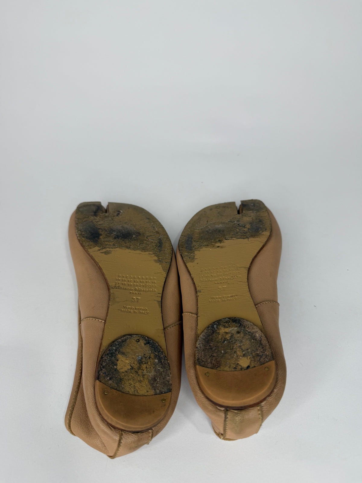 Maison Margiela Tabi Ballet Flats Brown Leather Split-Toe EU 37 / 7 US/ 4 UK