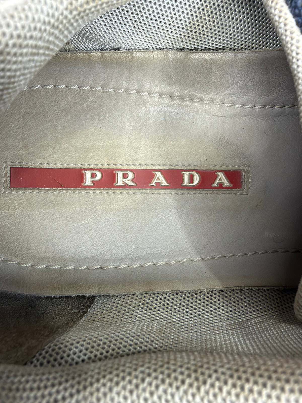 Prada American Cup Mesh Printed Sneakers Size 11 UK/ 12 US/ 44 EU