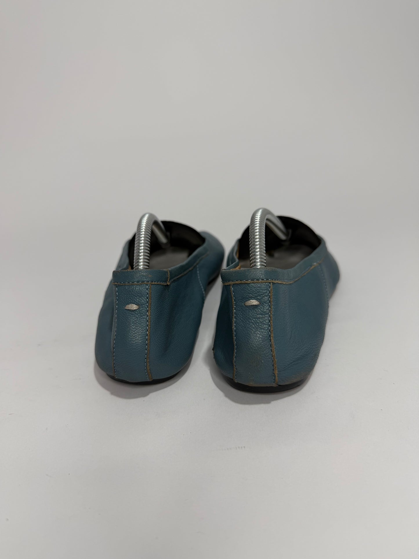 Maison Margiela Tabi Ballet Flats Blue Leather Split-Toe EU 37