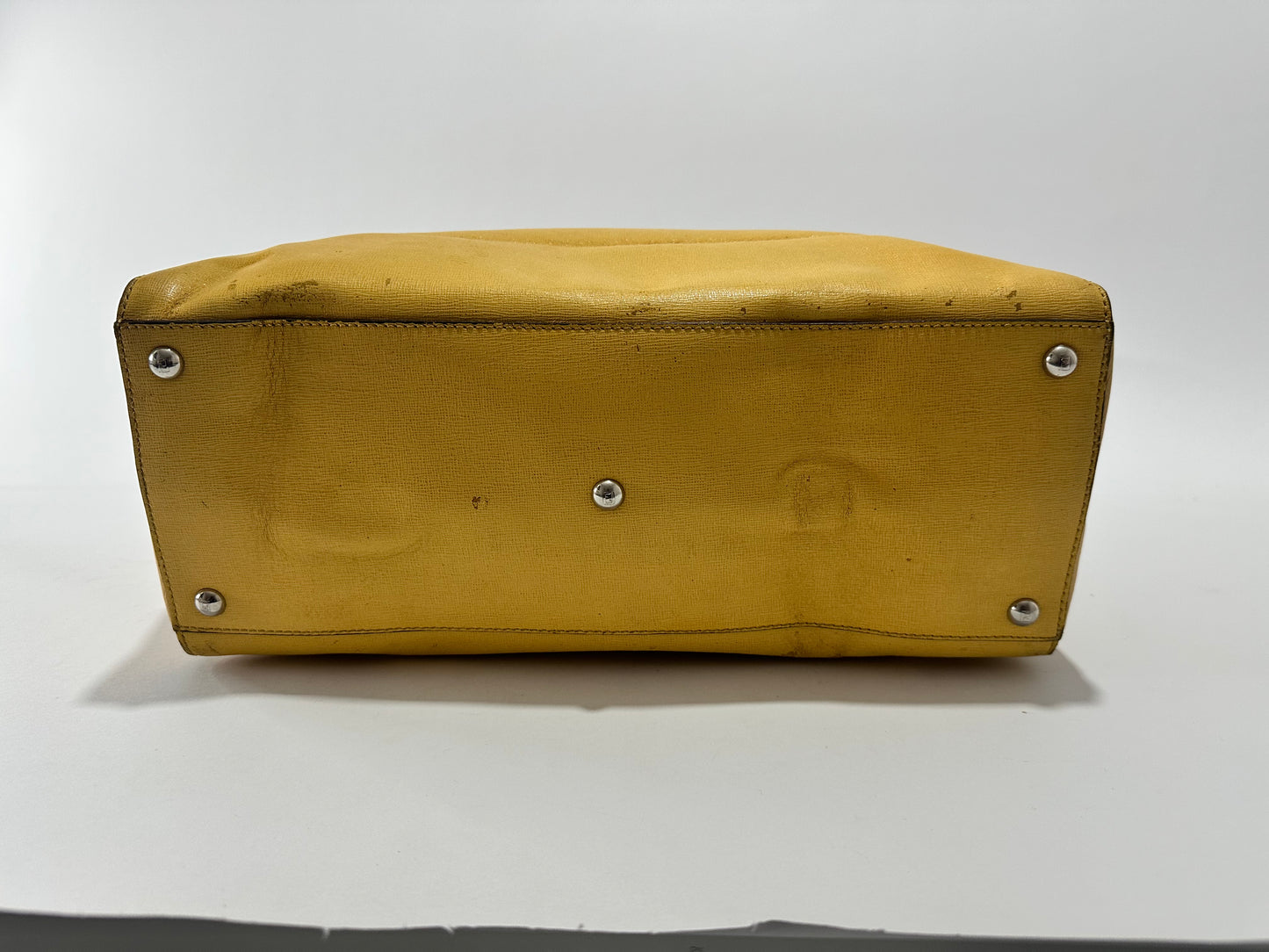 Fendi Yellow Leather Medium 2jours Tote