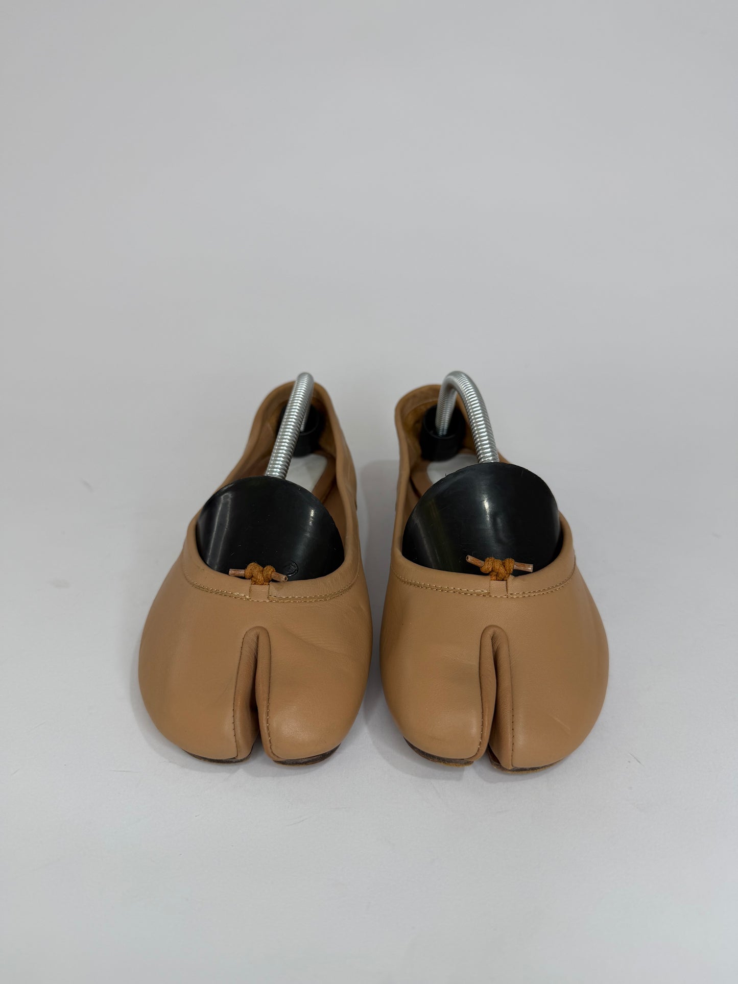 Maison Margiela Tabi Ballet Flats Brown Leather Split-Toe EU 38 / 8 US/ 5 UK