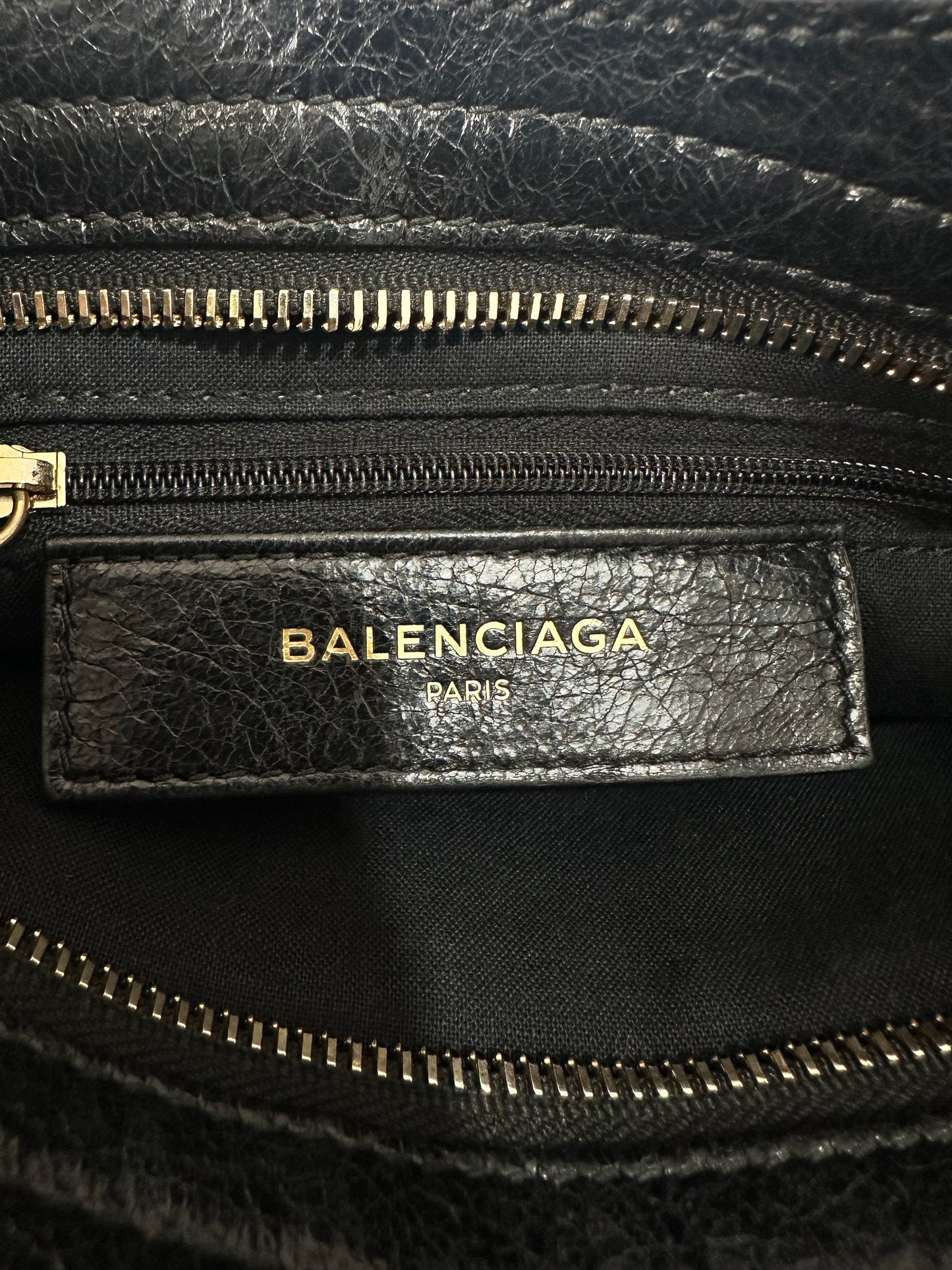 Balenciaga Black Perforated Leather Mini RH Classic City Tote