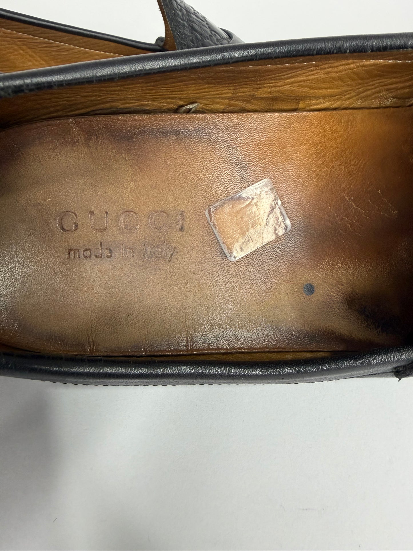 Gucci Black Diamante Leather Driver Loafers Size 10 US / 9 UK / 43 EU