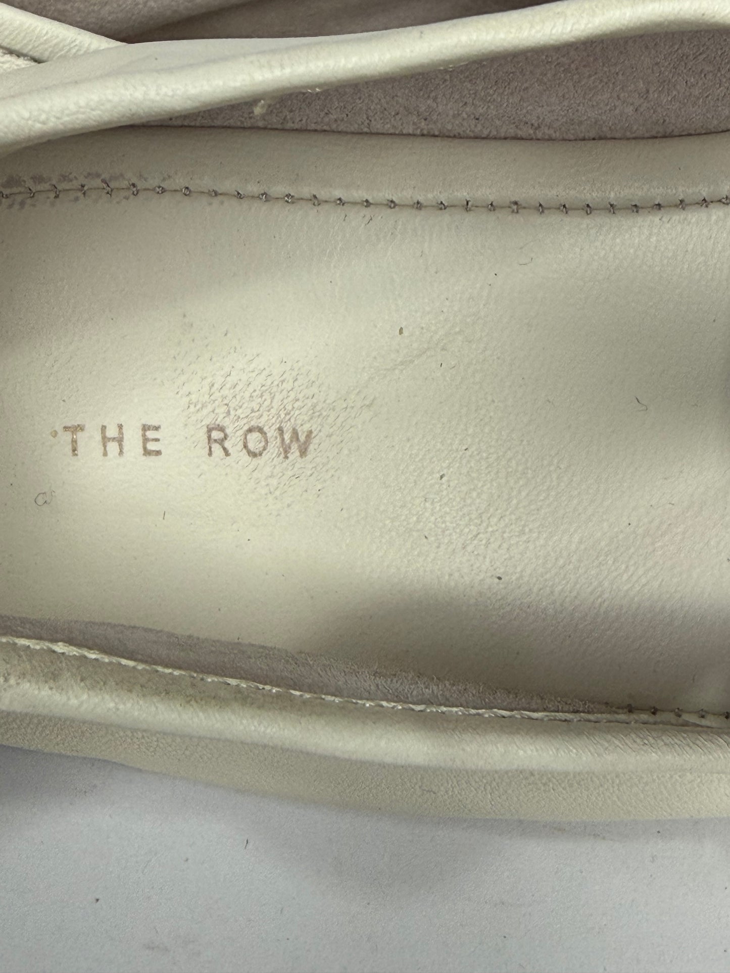 The Row Off White Leather Elastic Ballet Flats Size 37 EU/ 7 US