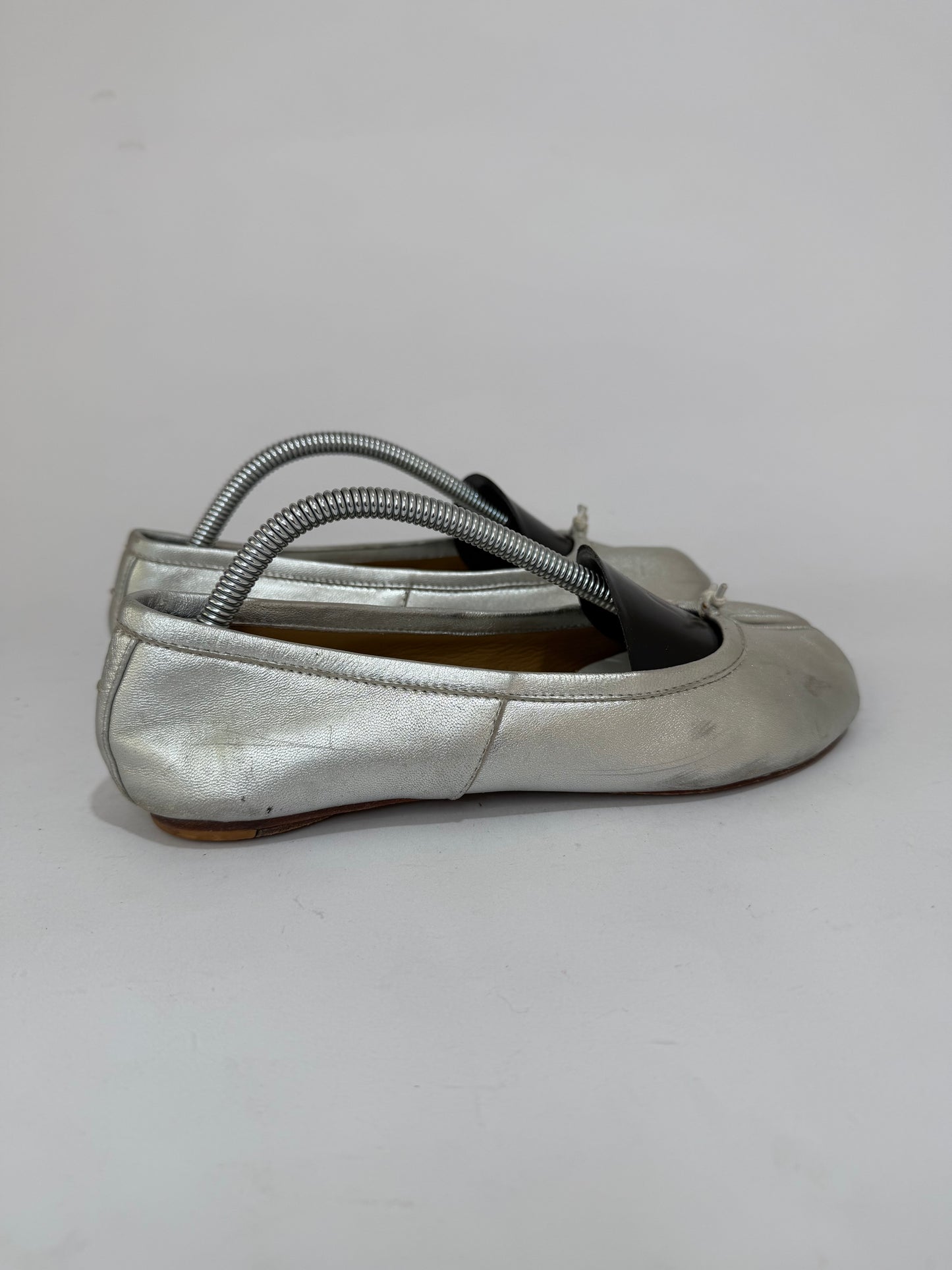 Maison Margiela Silver Tabi Ballerina Flats Size 36 EU/ 6 US/ 3UK