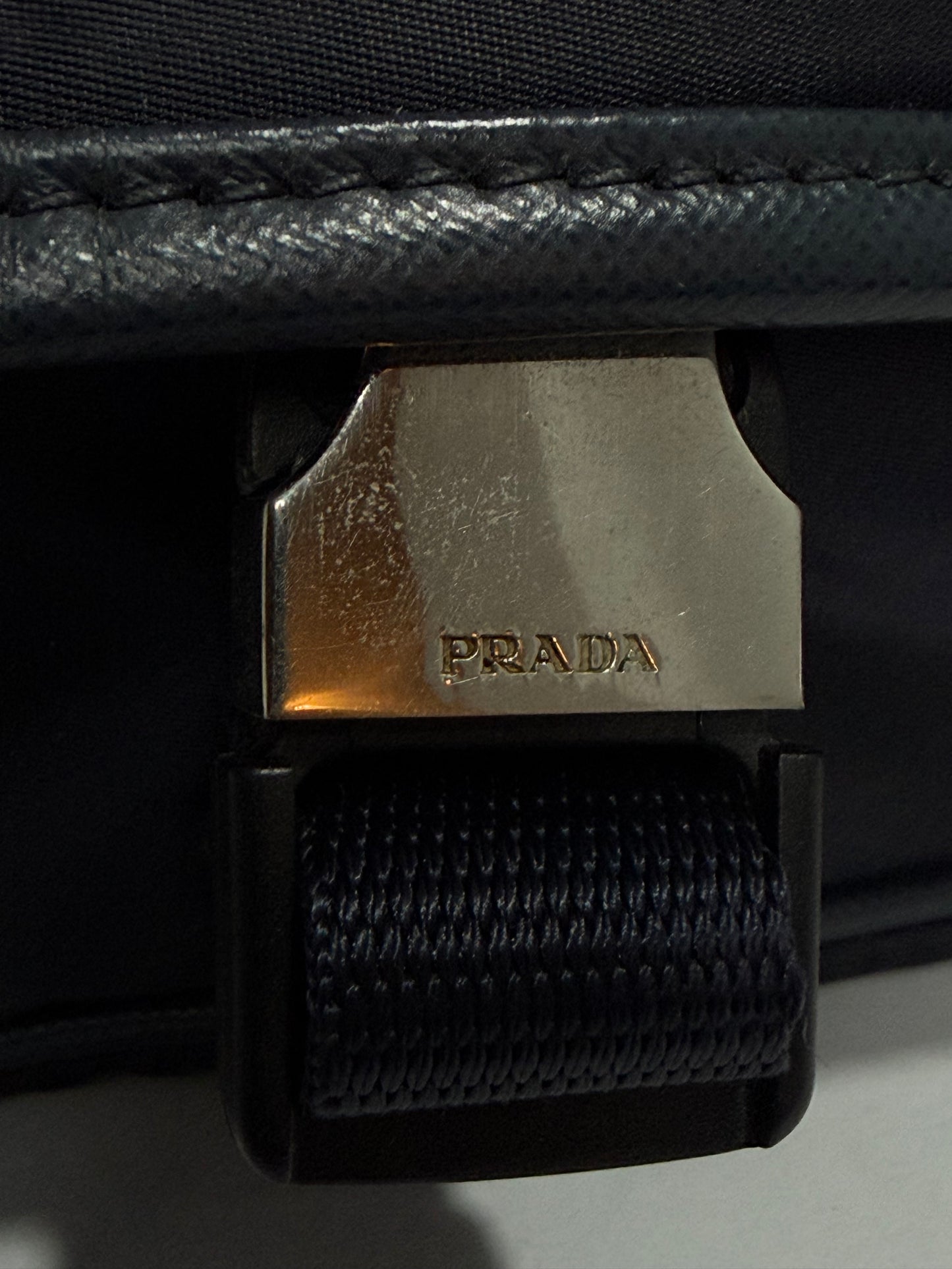 Navy Prada Tessuto Crossbody Bag