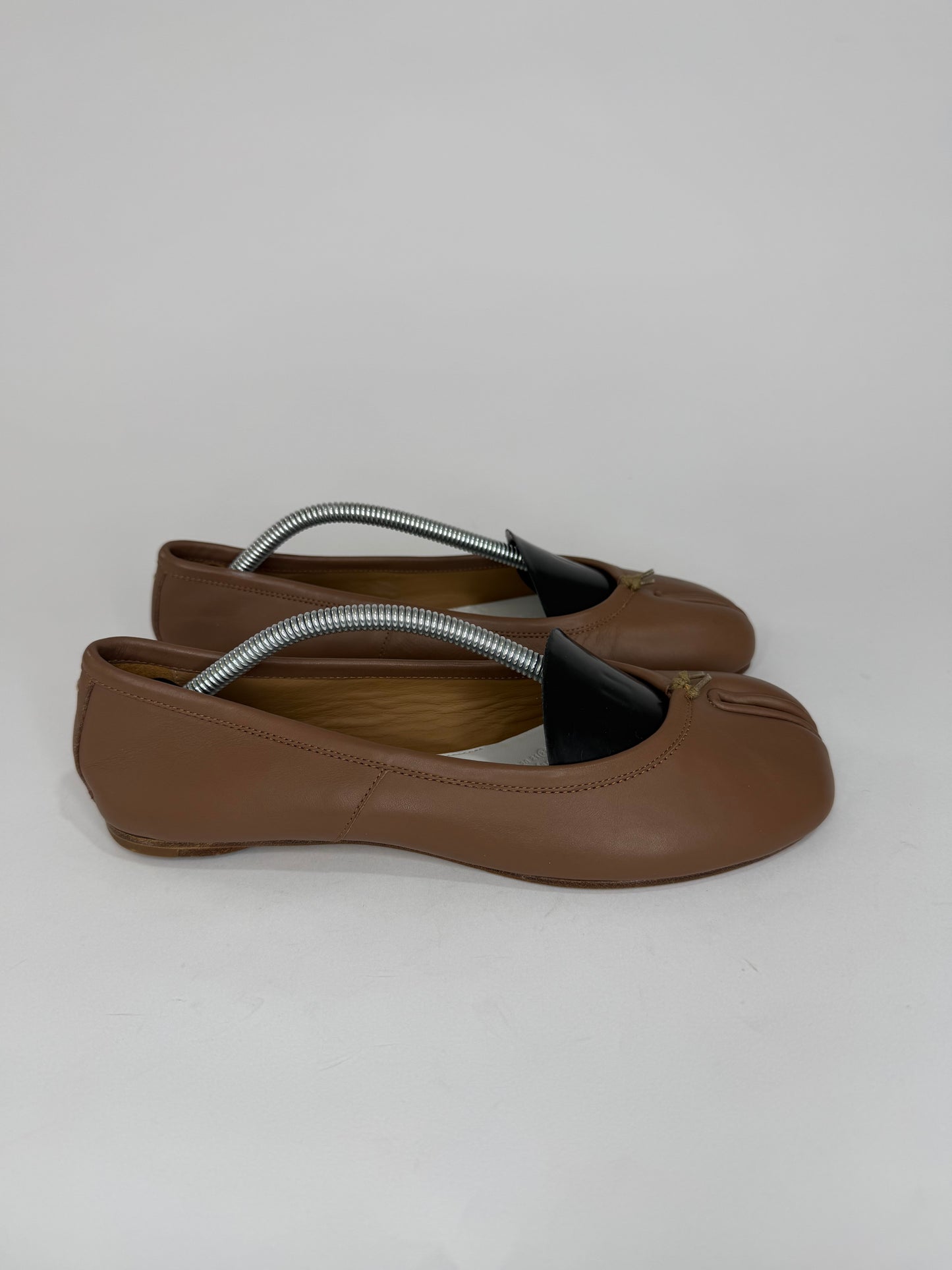 Maison Margiela Tabi Ballet Flats Brown Leather Split-Toe EU 39/ 9 US/ 6 UK