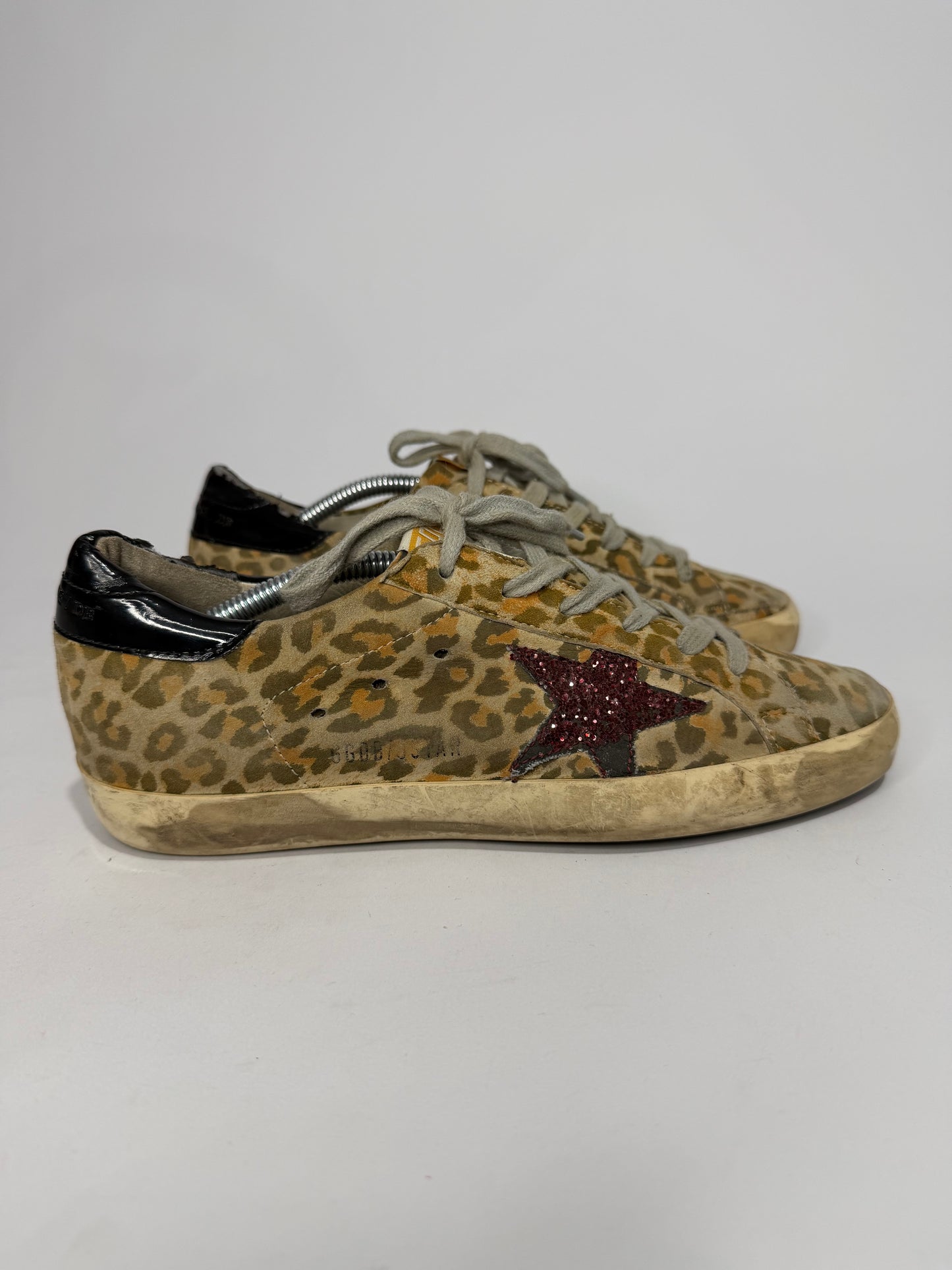 Golden Goose Beige Patent Leather And Suede Superstar Sneakers Size 38 EU/ 8 US
