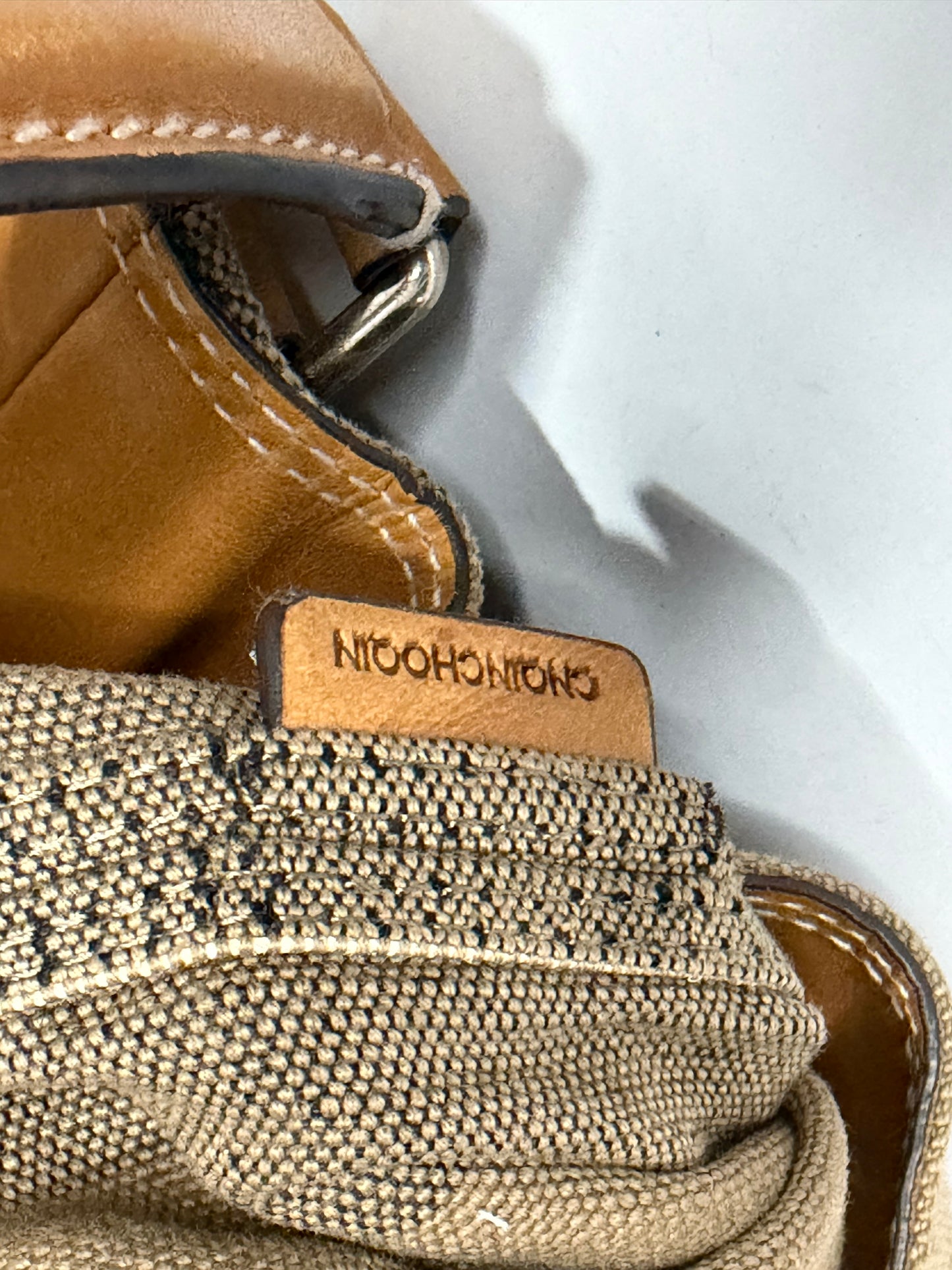 BURBERRY Canvas Mega Check Medium Ashby Hobo Saddle