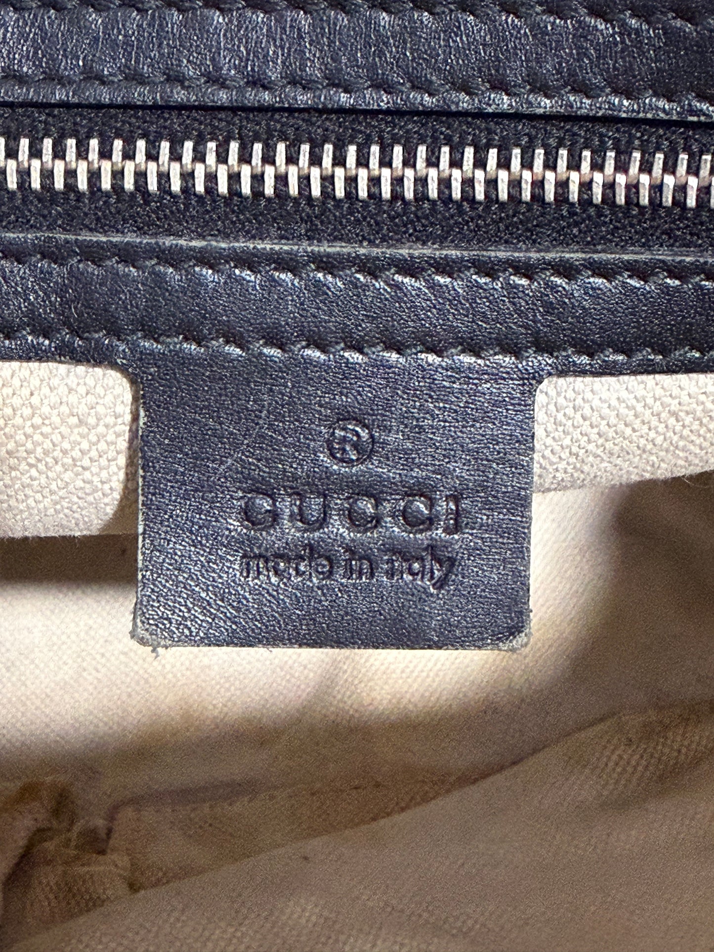 Gucci Black/Beige Diamante Canvas Medium Vintage Web Boston Bag