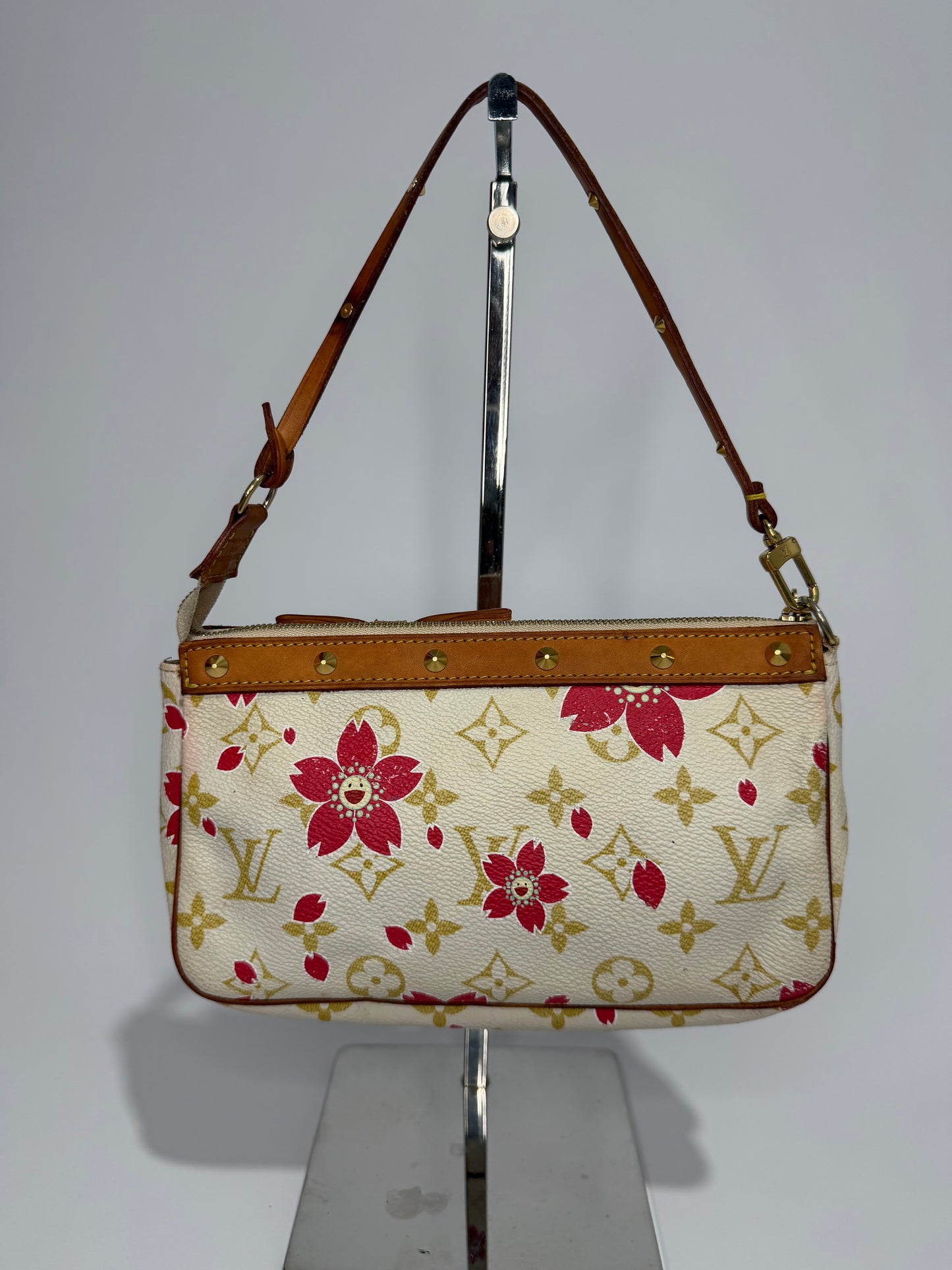 LOUIS VUITTON
Limited Edition Rouge Monogram Cherry Blossom Accessories Pochette Bag
