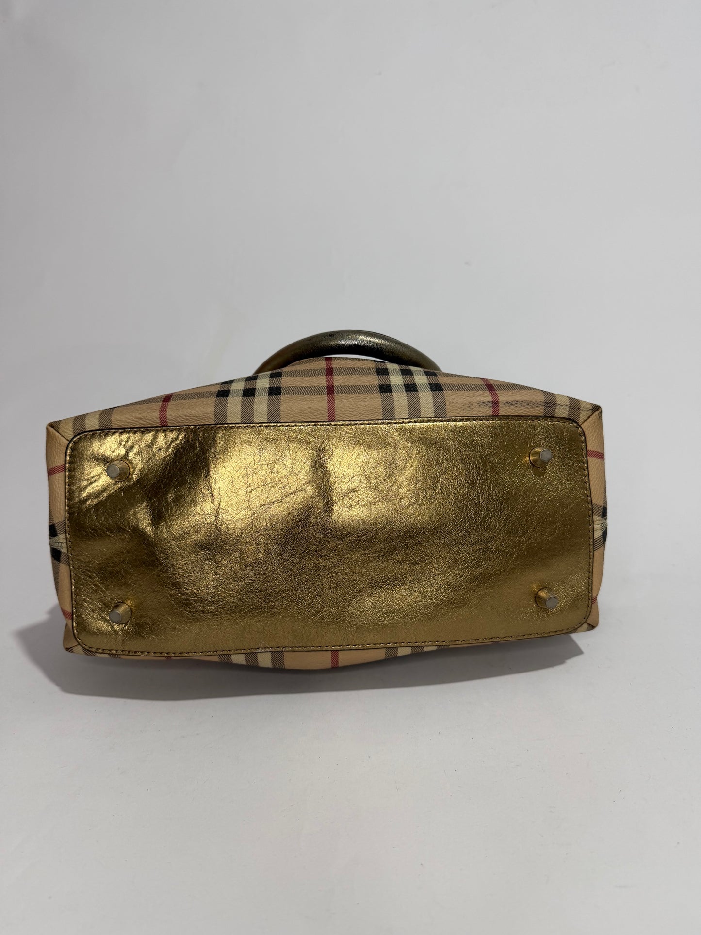 Burberry Haymarket Check Coated Canvas Small Thornley Bowling Bag